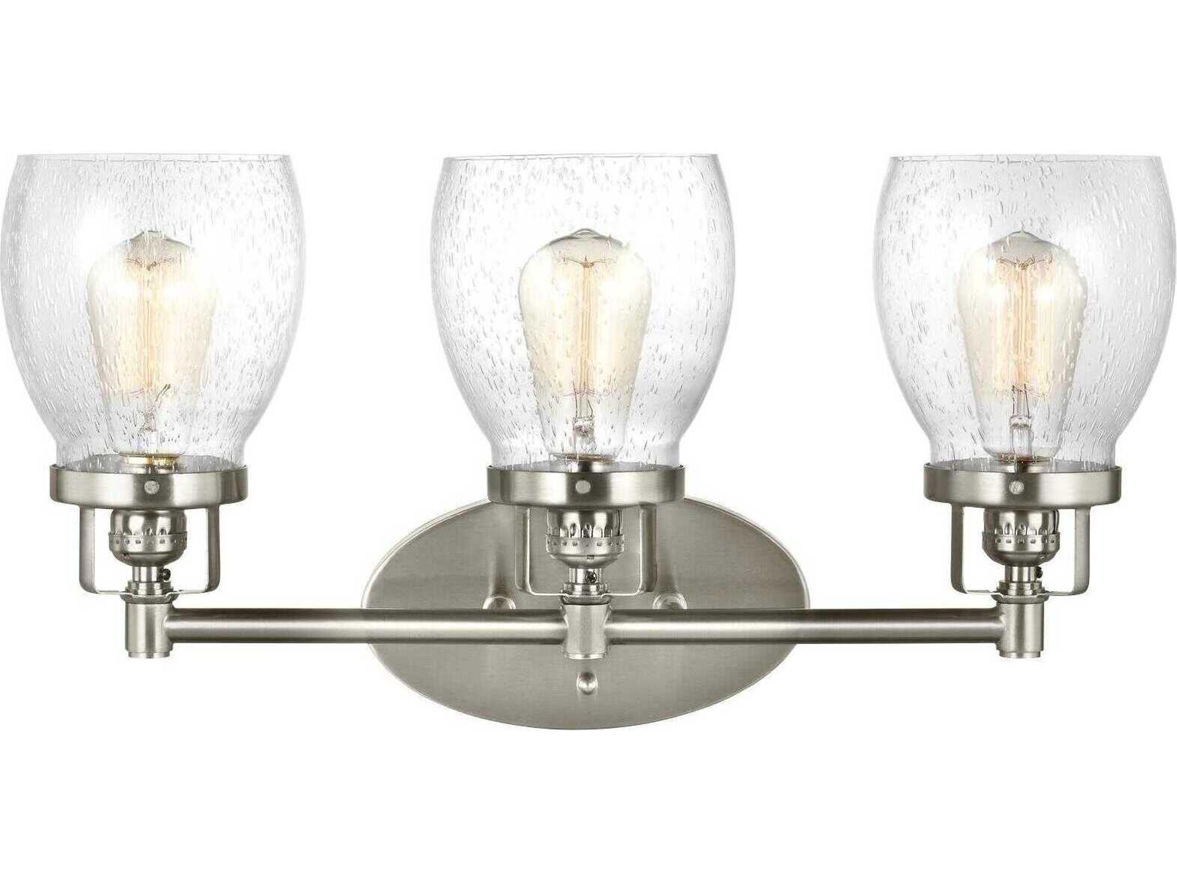 Belton 3-Light Brushed Nickel Glass Vanity Light