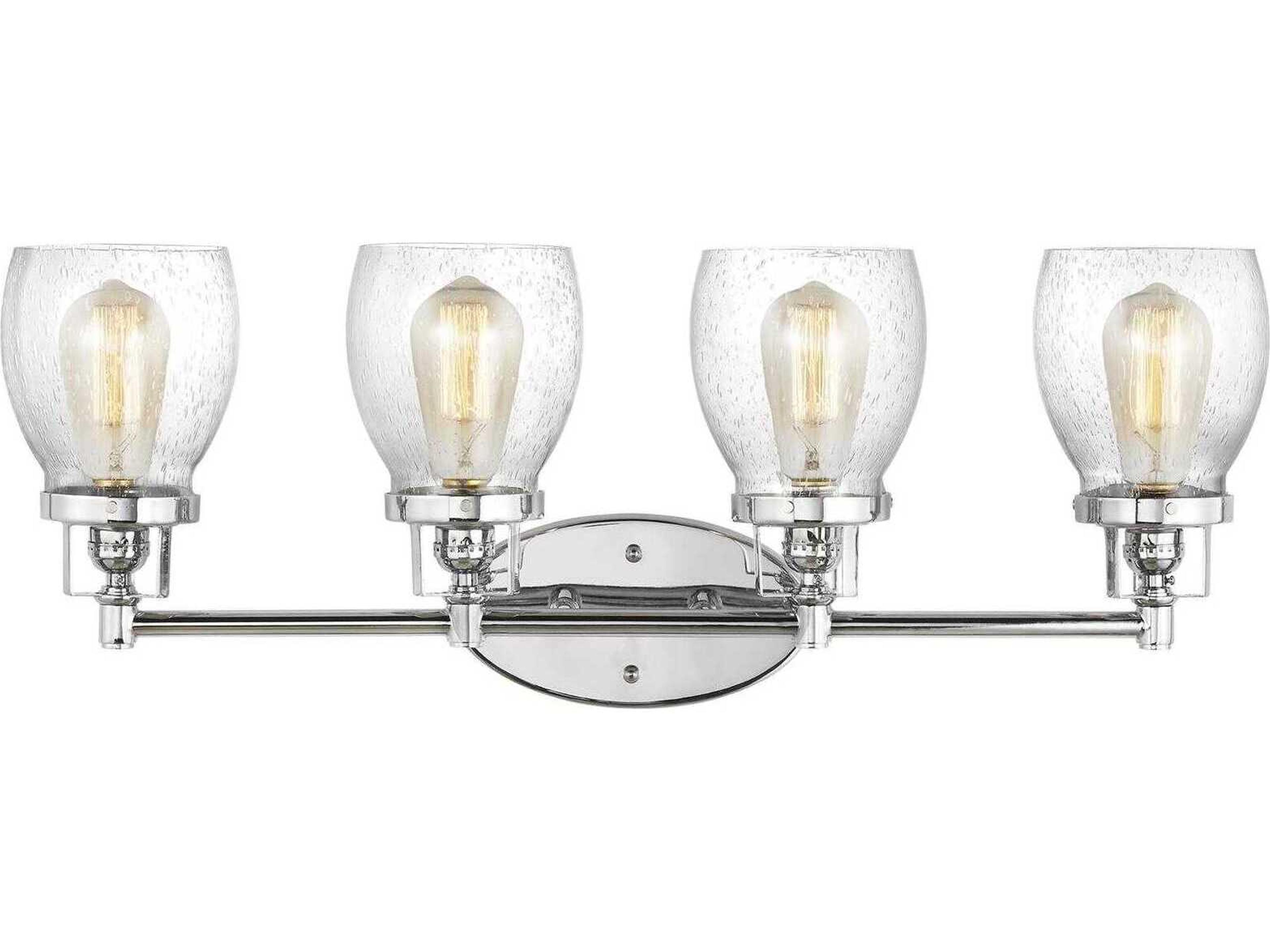Belton 4-Light Chrome Glass Vanity Light