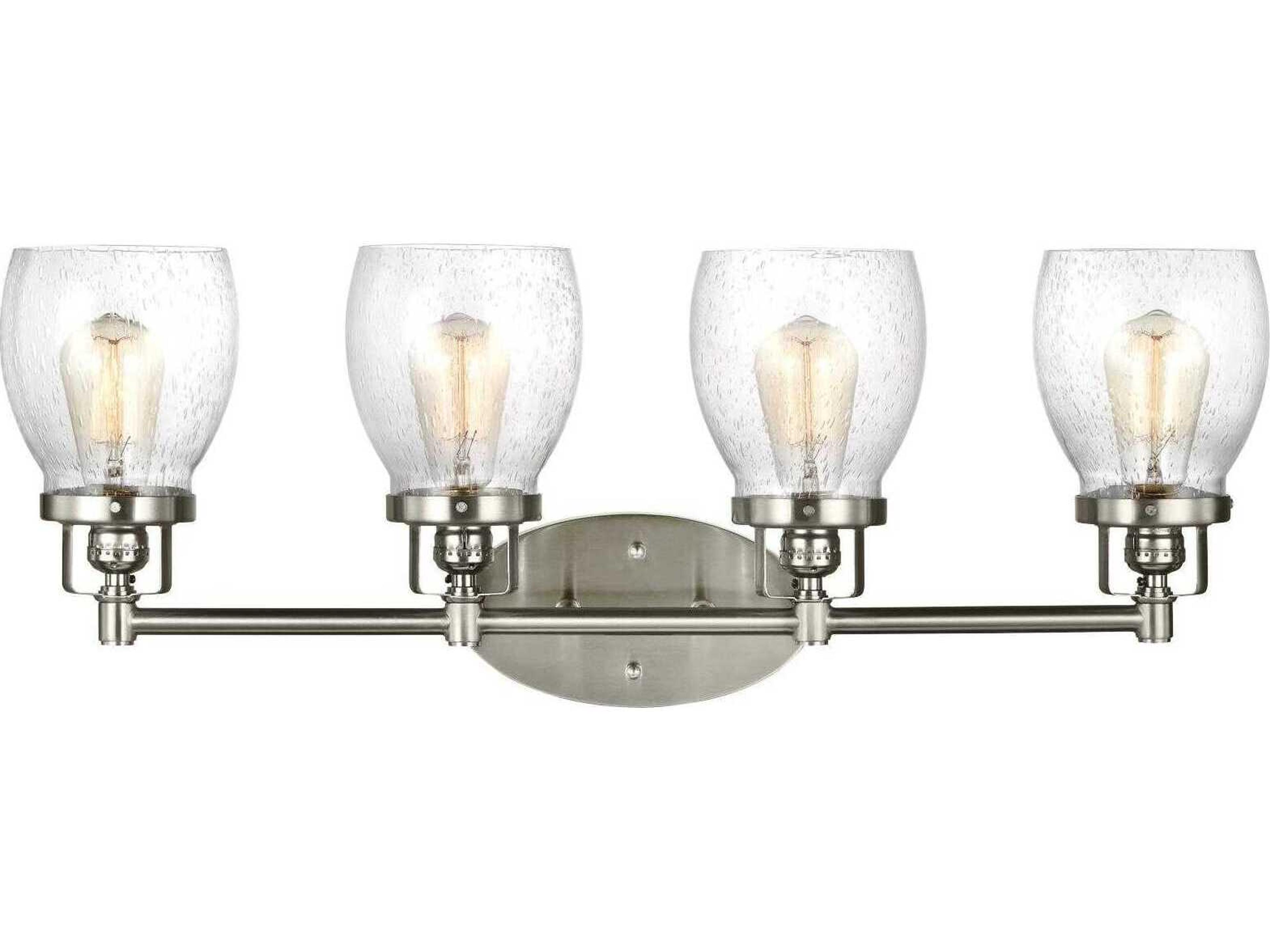 Belton 4-Light Brushed Nickel Glass Vanity Light