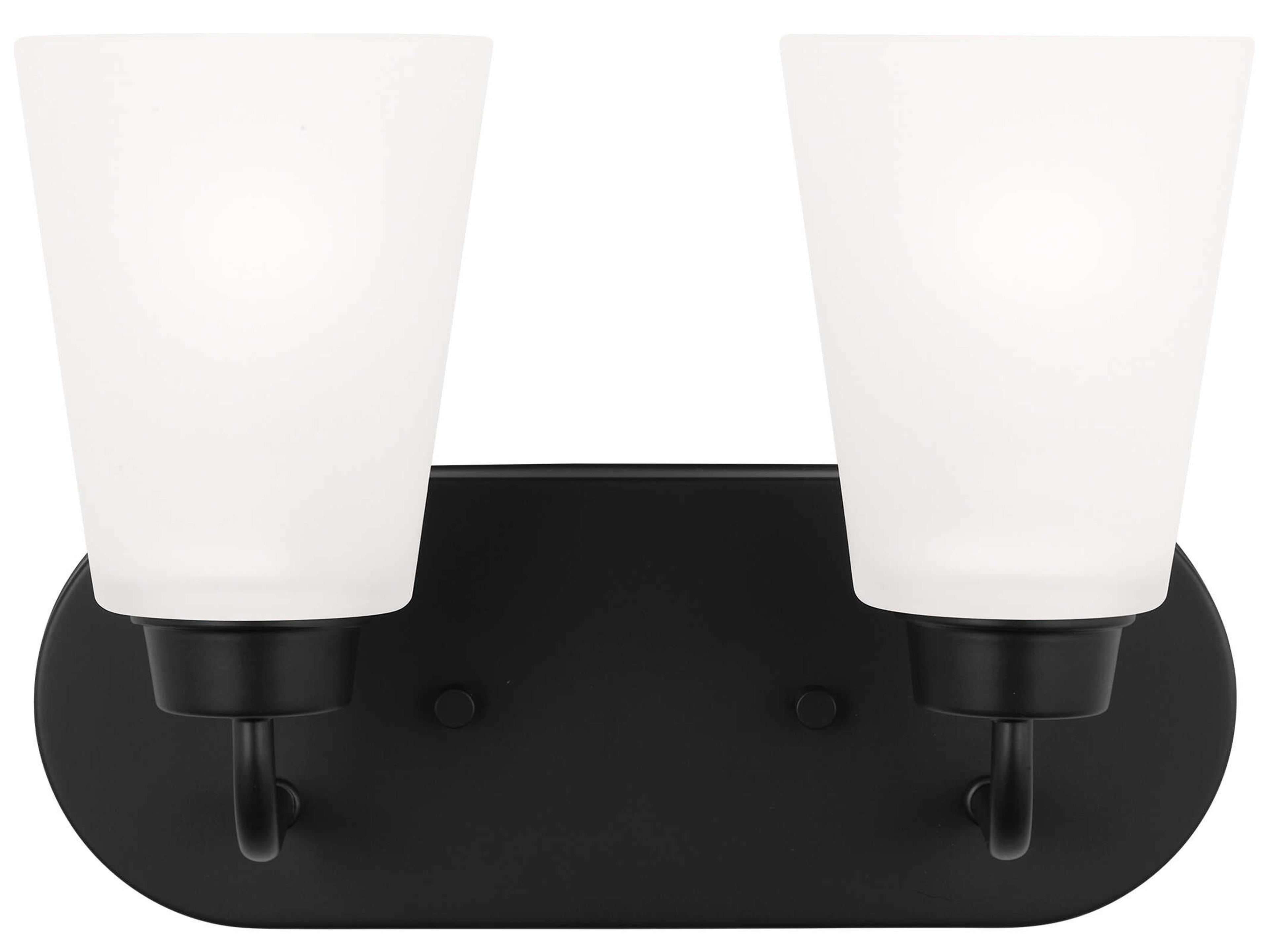Generation Lighting Kerrville 2-Light Midnight Black Vanity Light