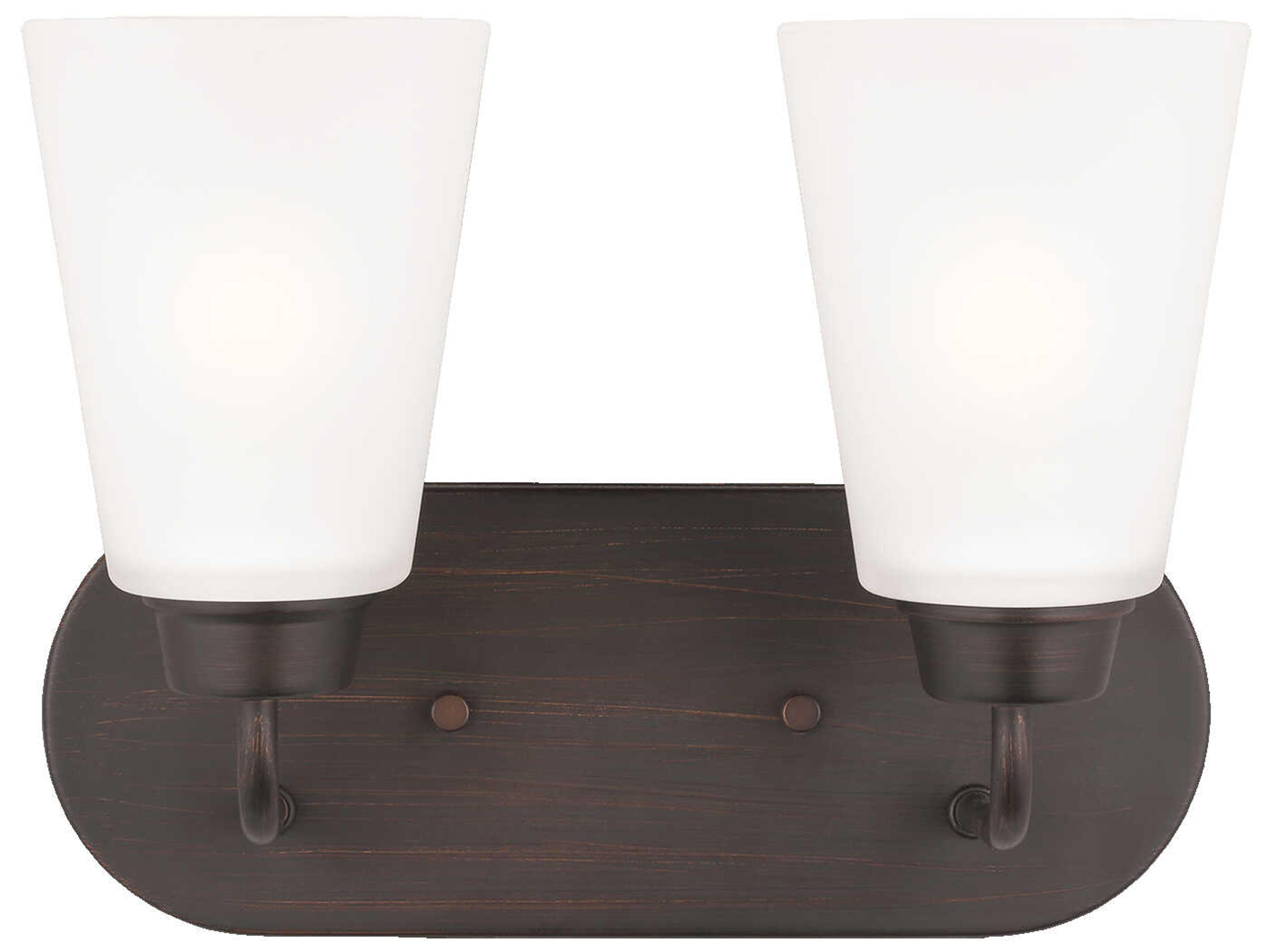 Kerrville 2-Light Bronze Glass Vanity Light