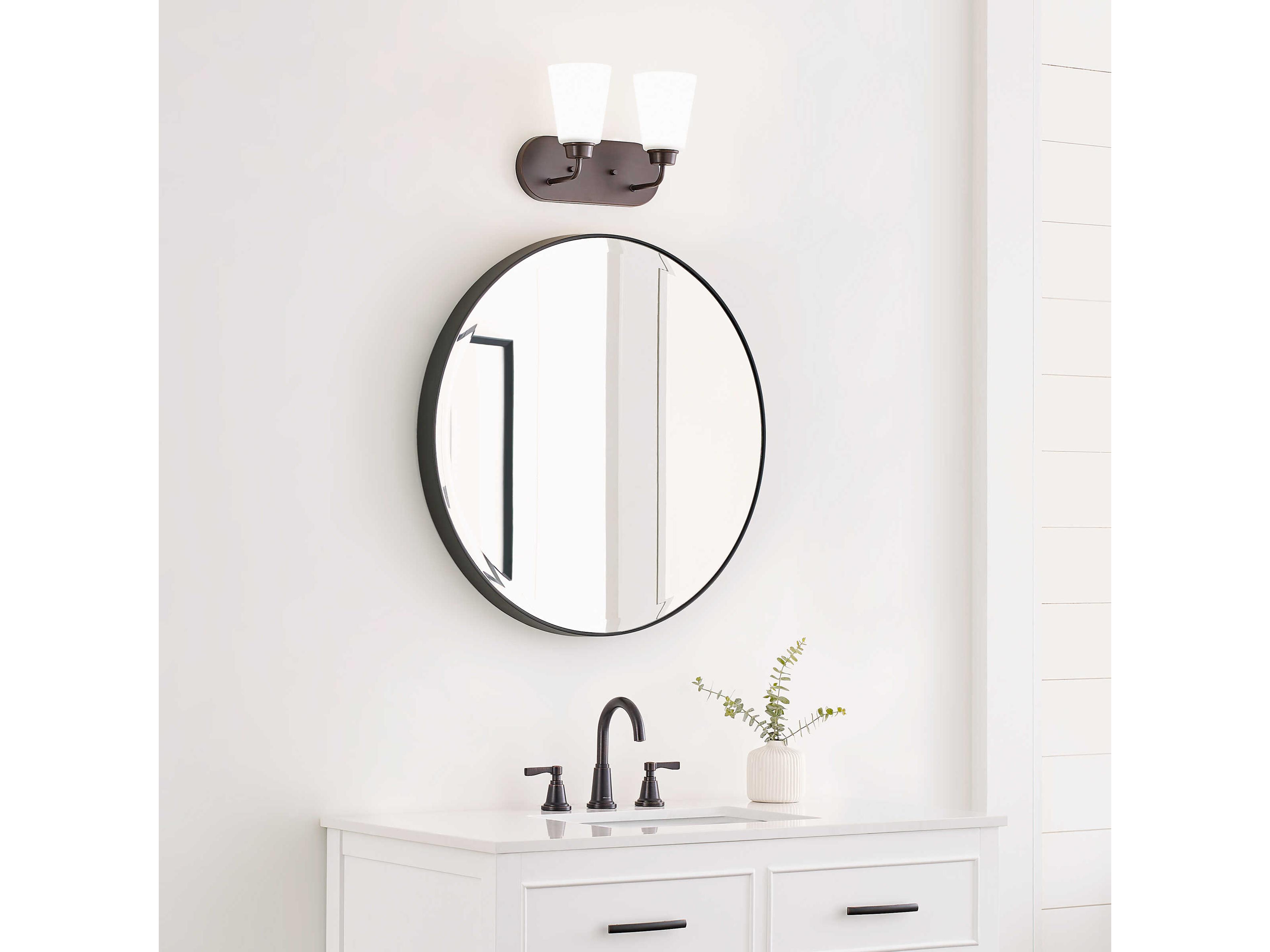 Generation Lighting Kerrville 2-Light Bronze Glass Vanity Light