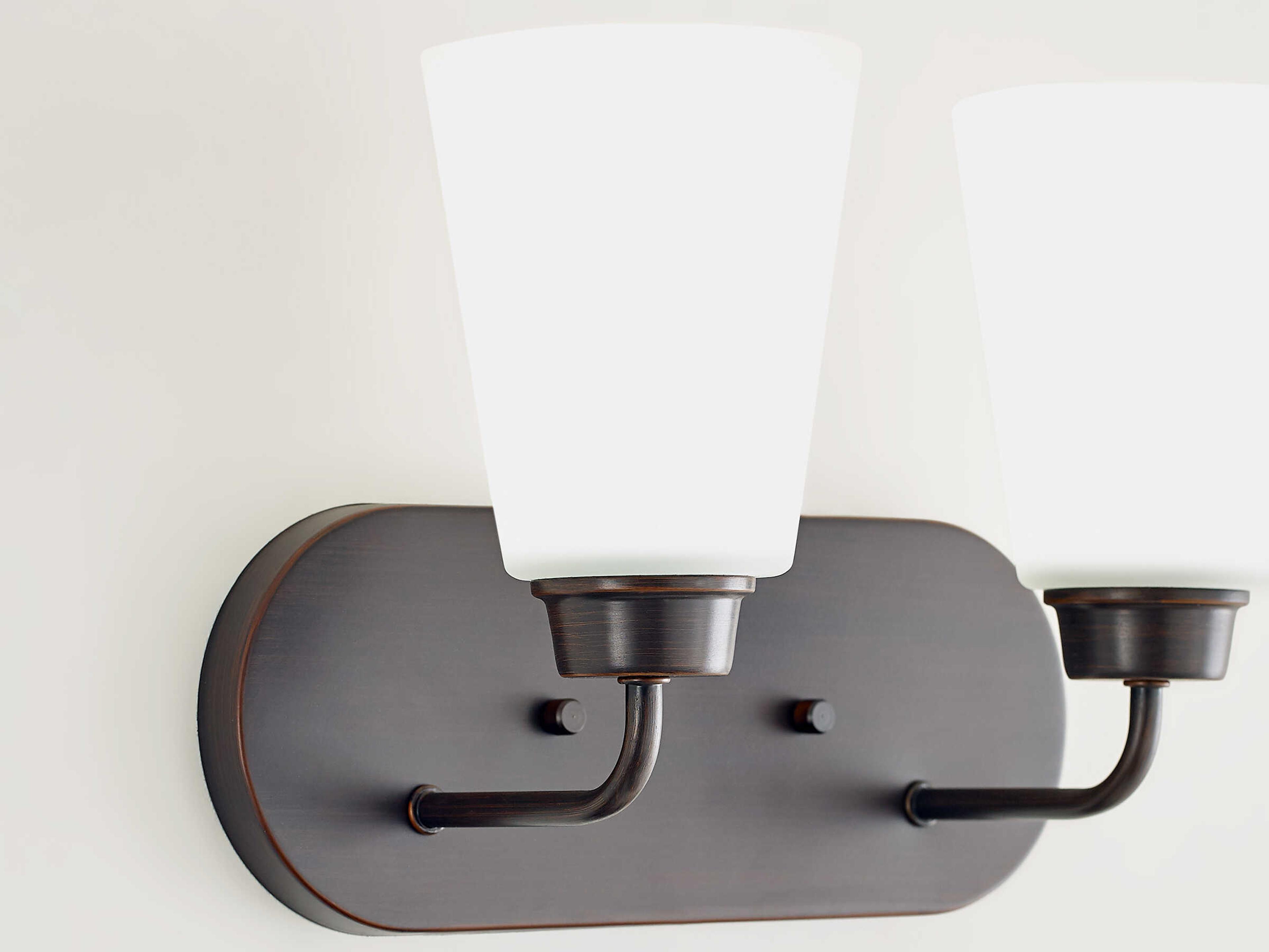 Generation Lighting Kerrville 2-Light Bronze Glass Vanity Light