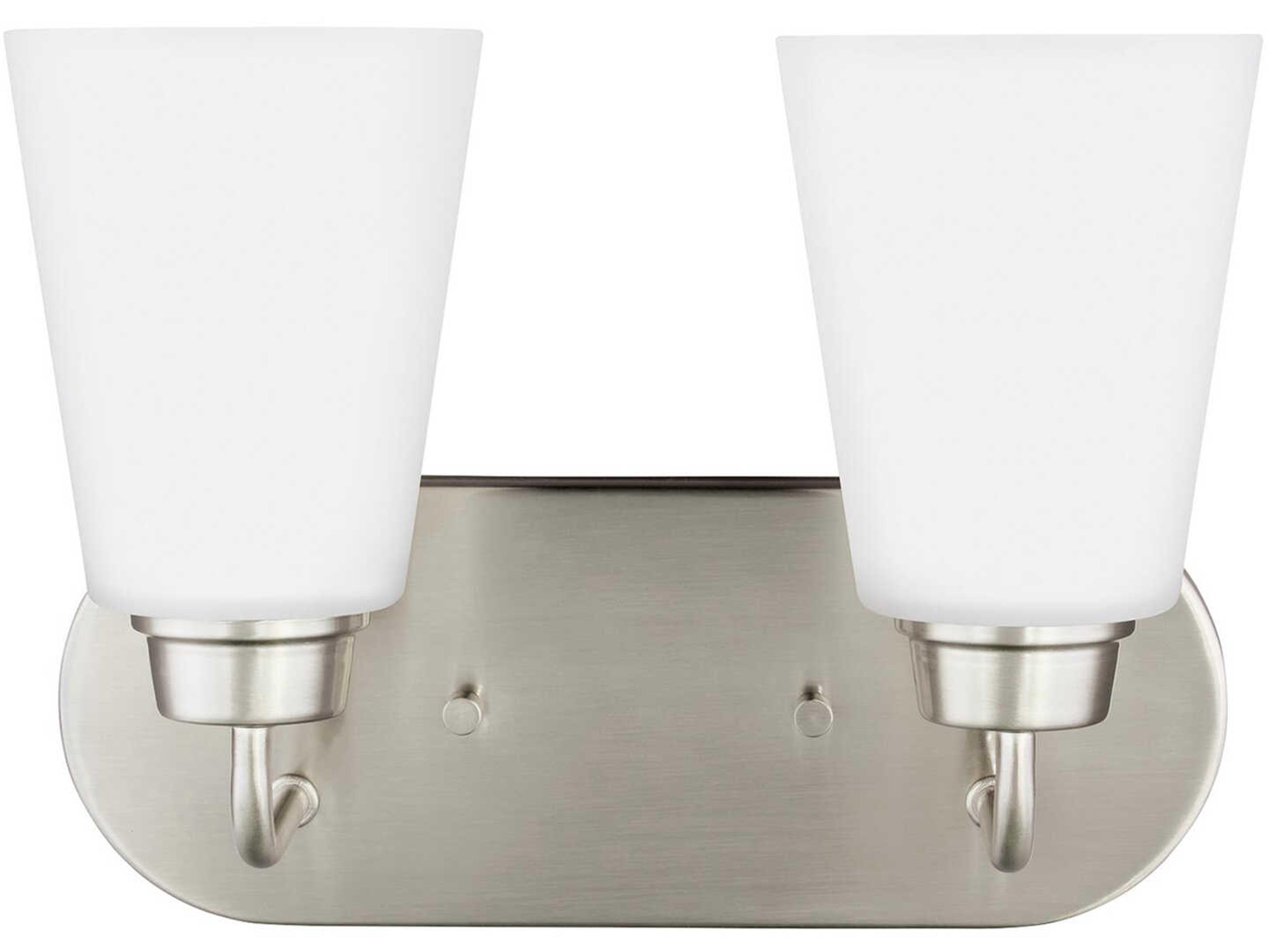 Kerrville 2-Light Brushed Nickel Glass Vanity Light