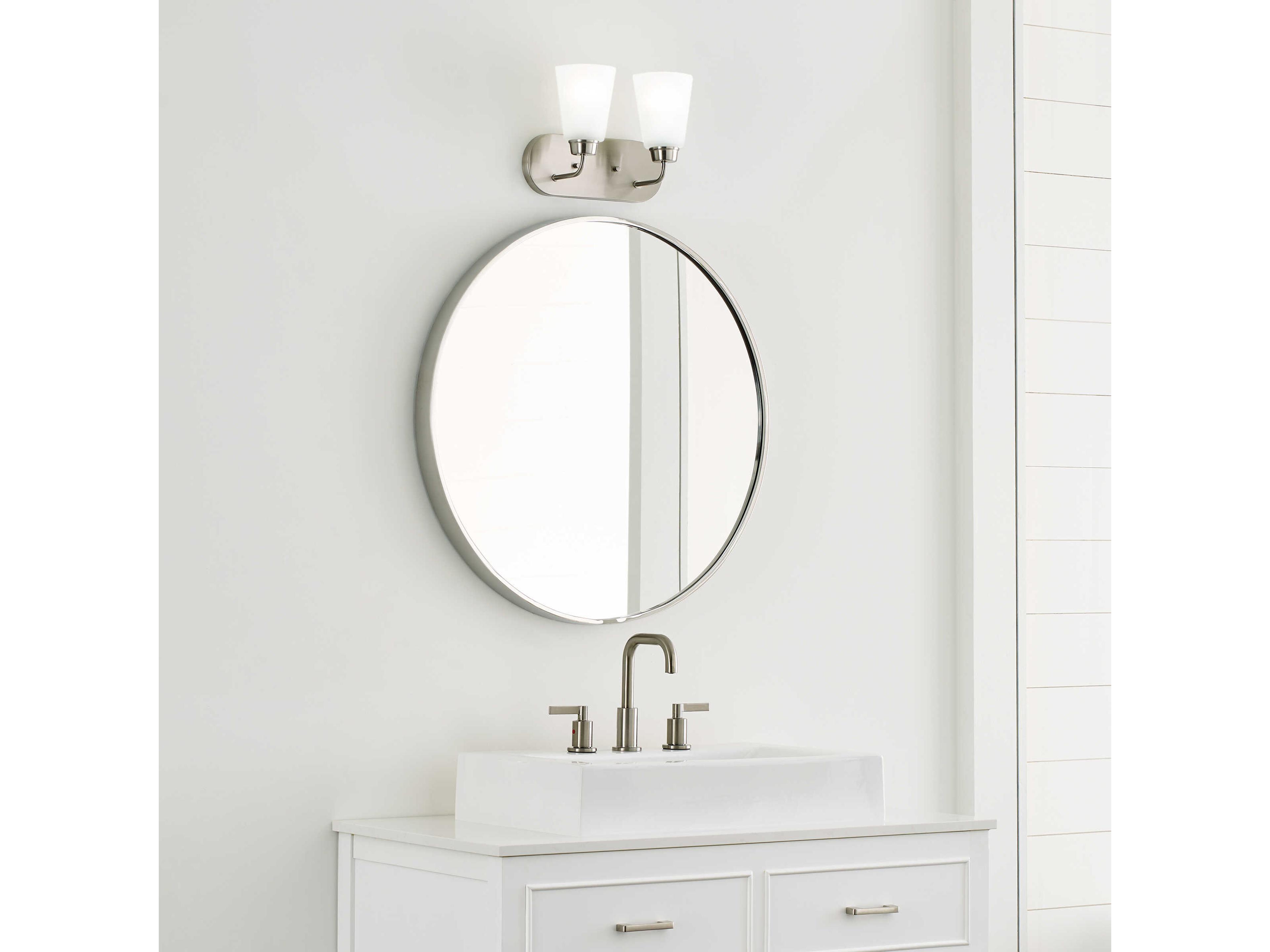 Generation Lighting Kerrville 2-Light Brushed Nickel Glass Vanity Light