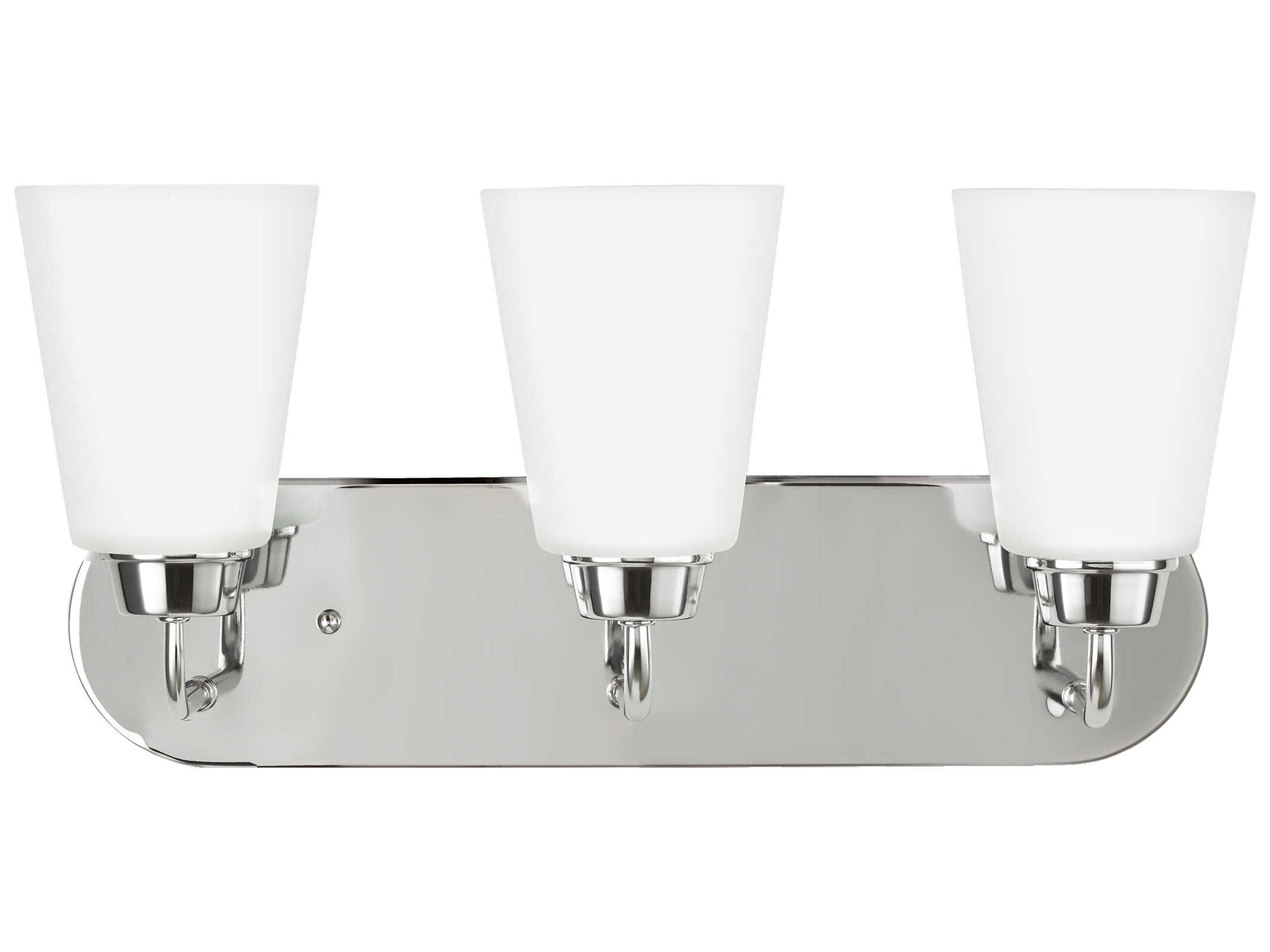 Kerrville 3-Light Chrome Glass Vanity Light