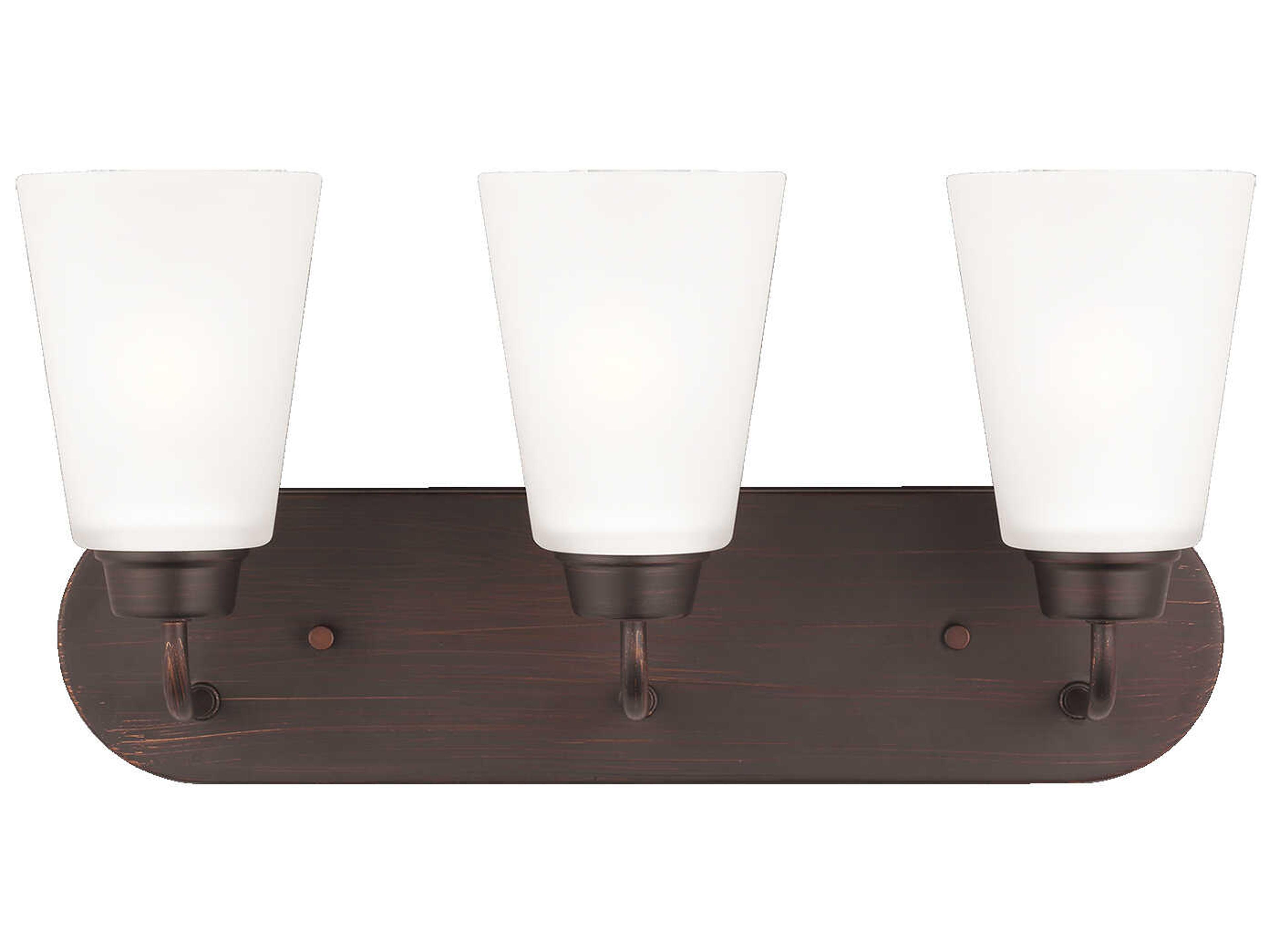 Kerrville 3-Light Bronze Glass Vanity Light