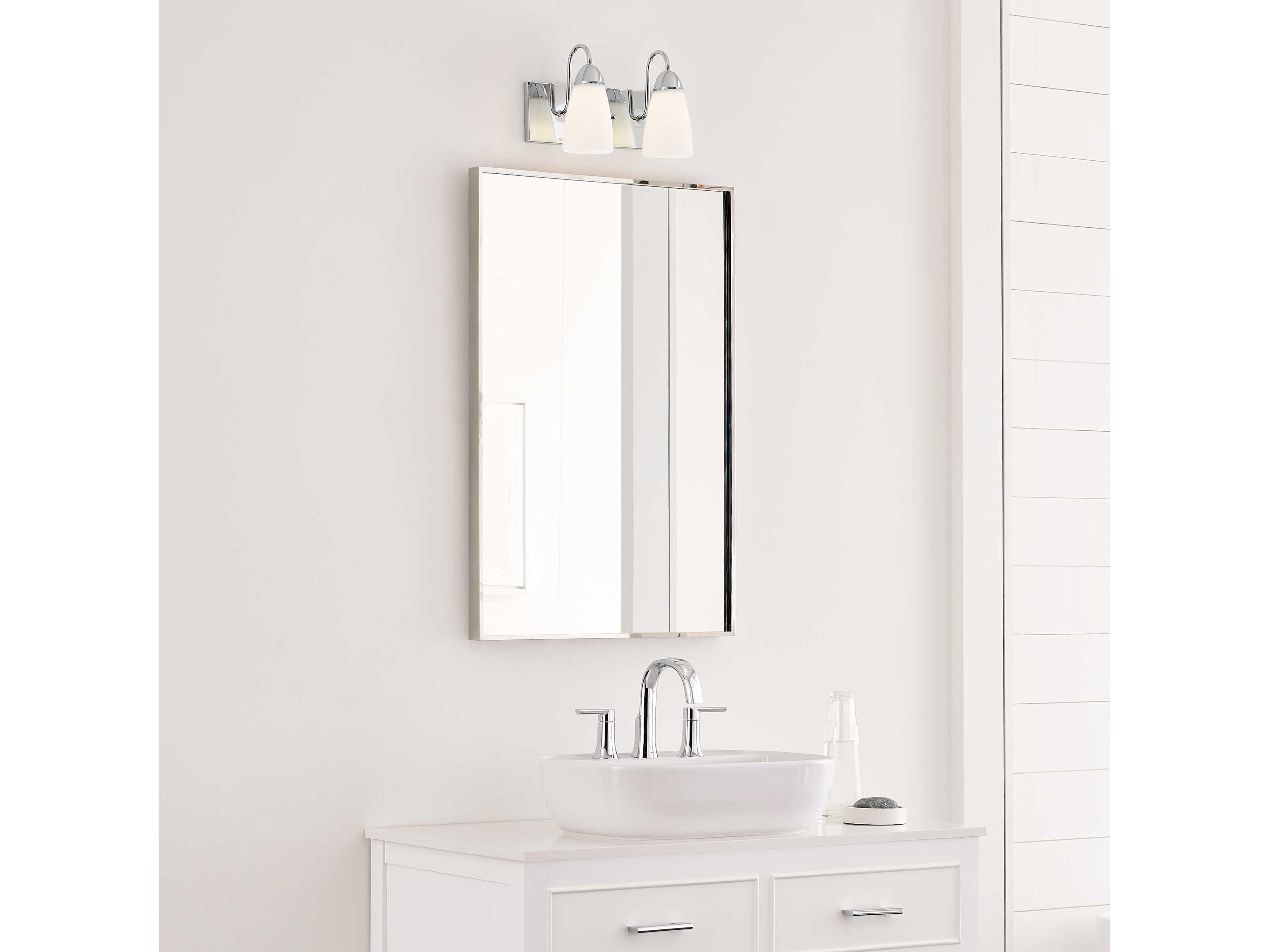 Generation Lighting Seville 2-Light Chrome Glass Vanity Light