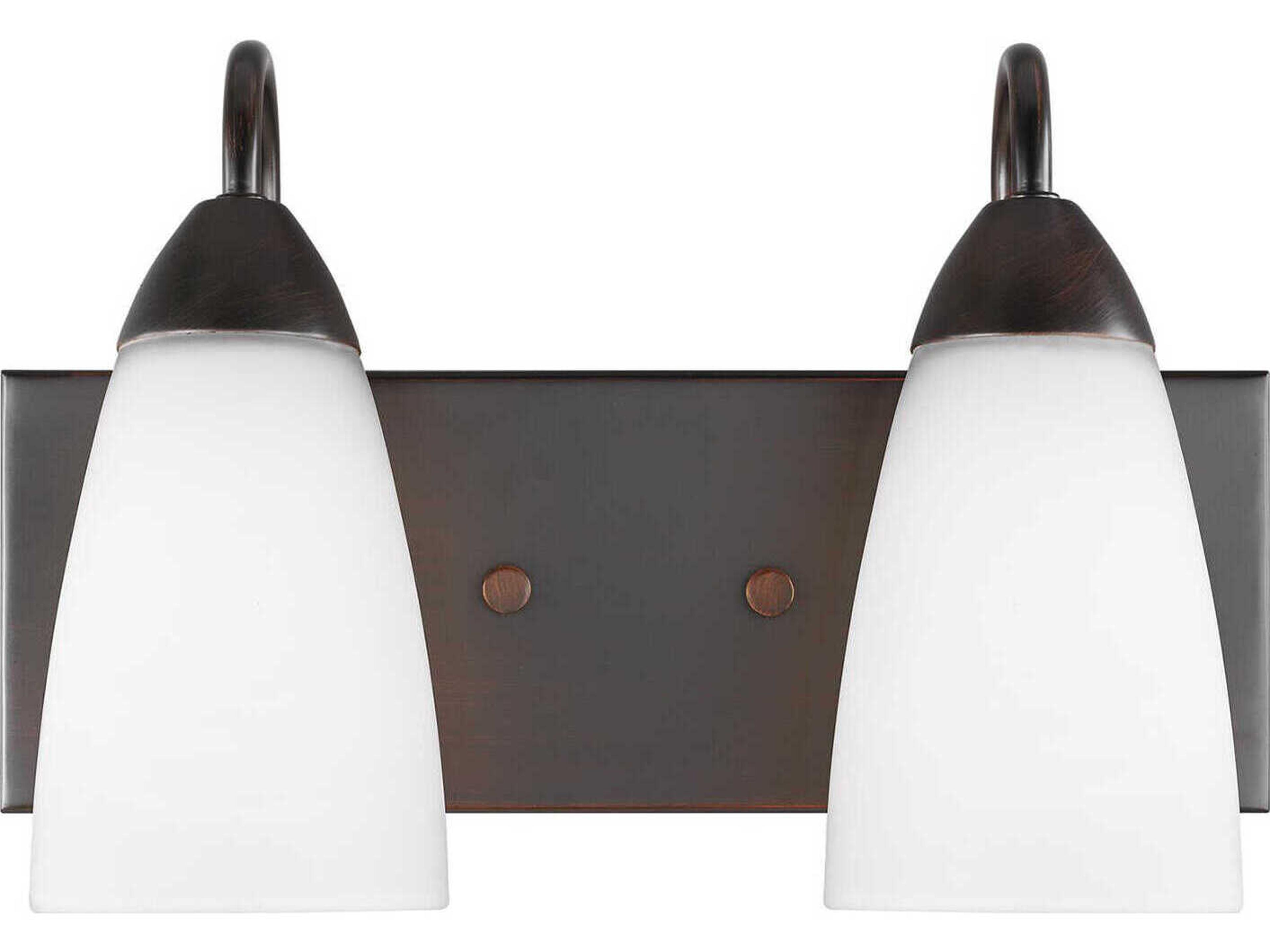 Seville 2-Light Bronze Glass Vanity Light