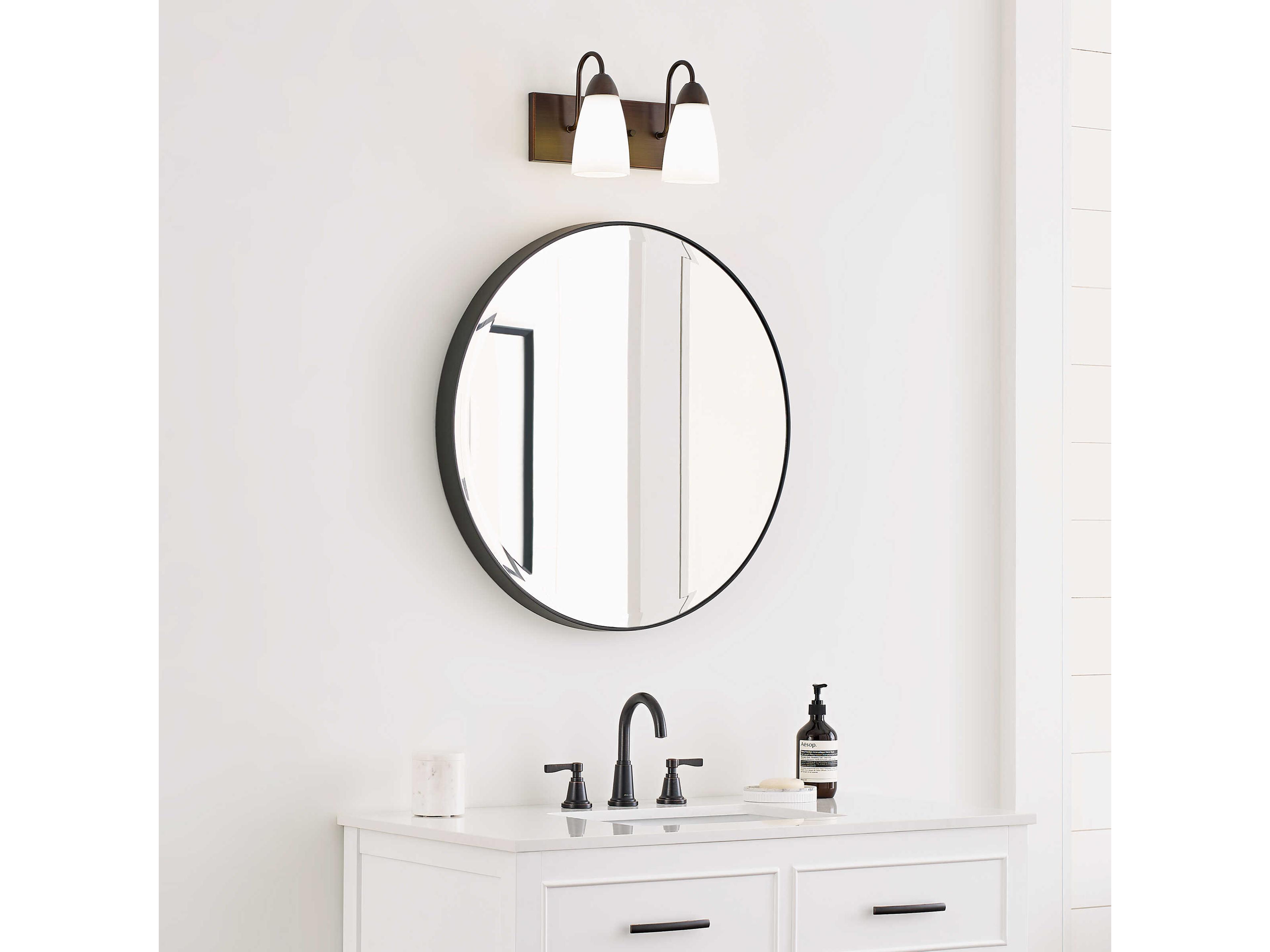 Generation Lighting Seville 2-Light Bronze Glass Vanity Light