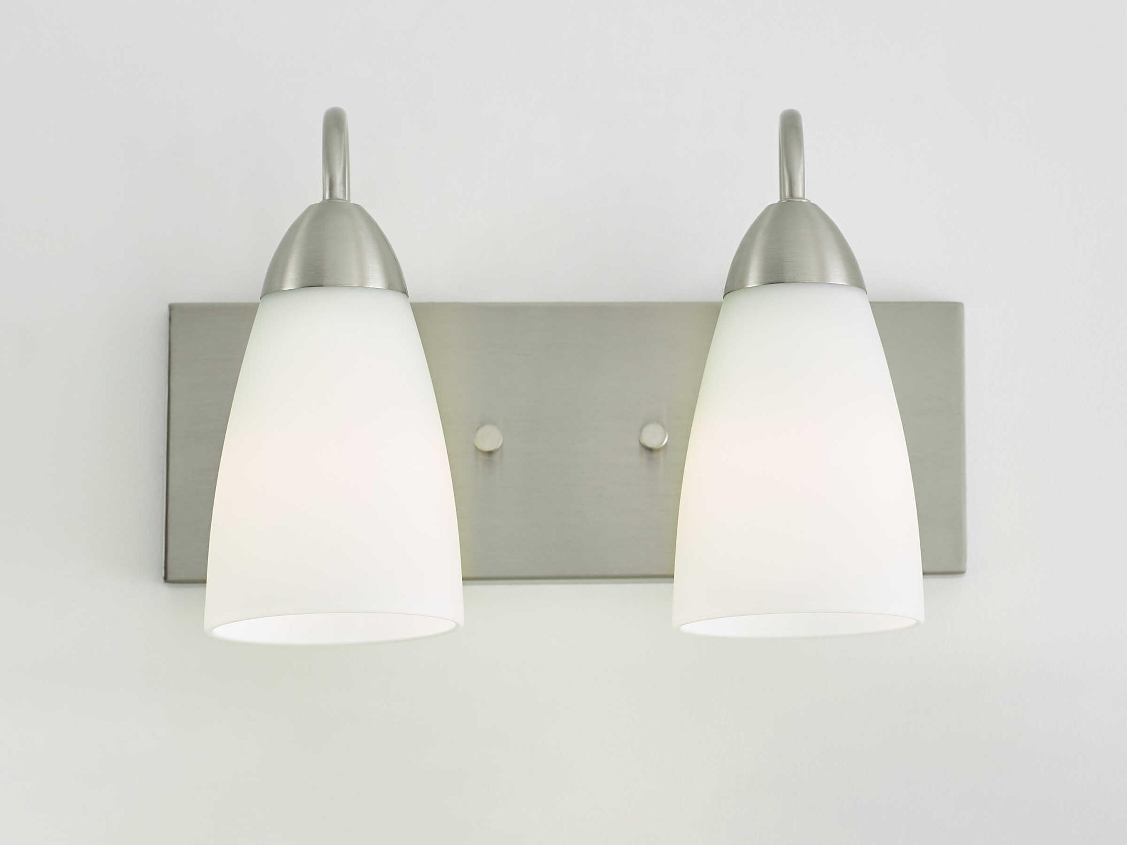 Generation Lighting Seville 2-Light Brushed Nickel Glass Vanity Light