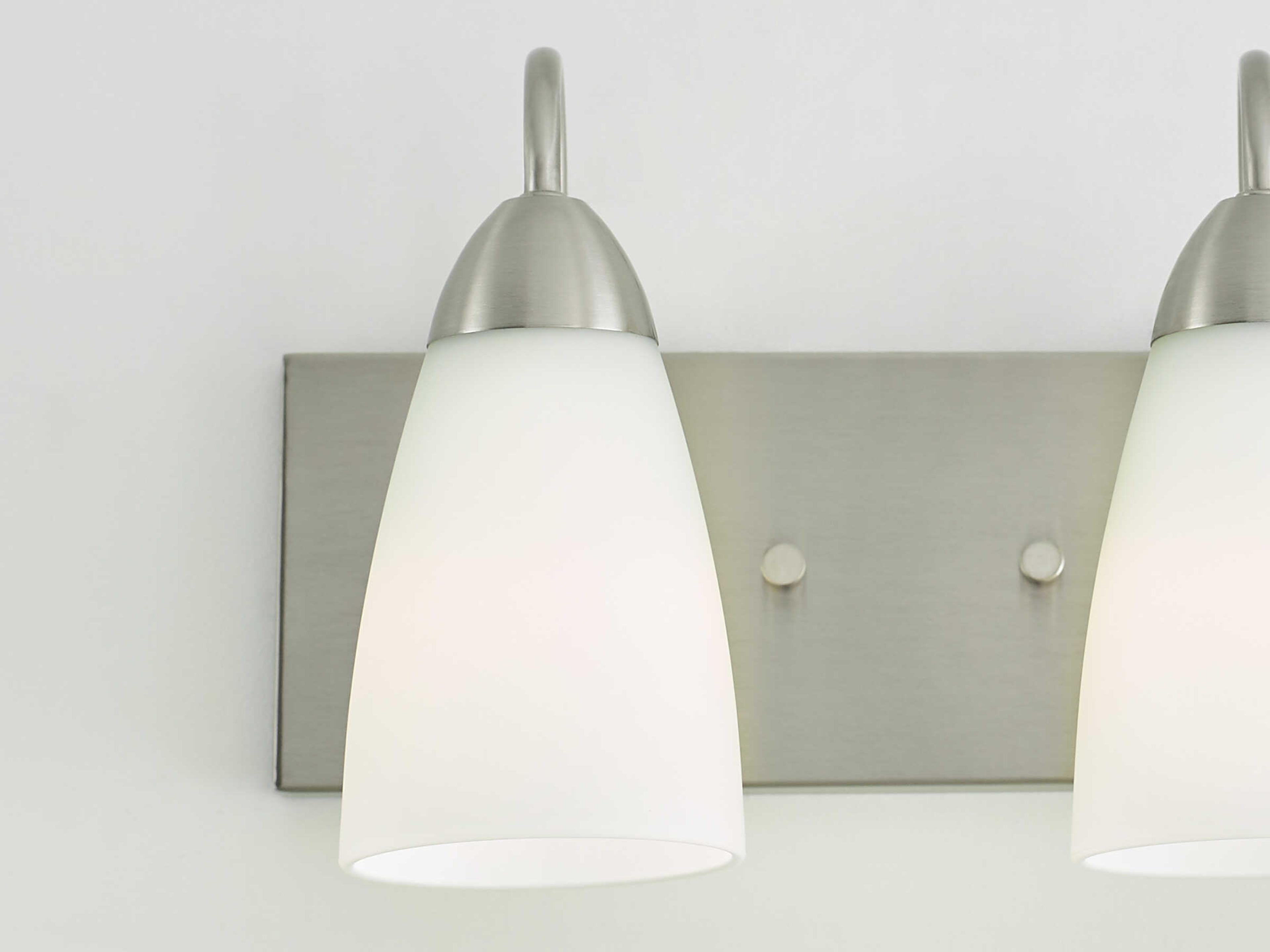 Generation Lighting Seville 2-Light Brushed Nickel Glass Vanity Light