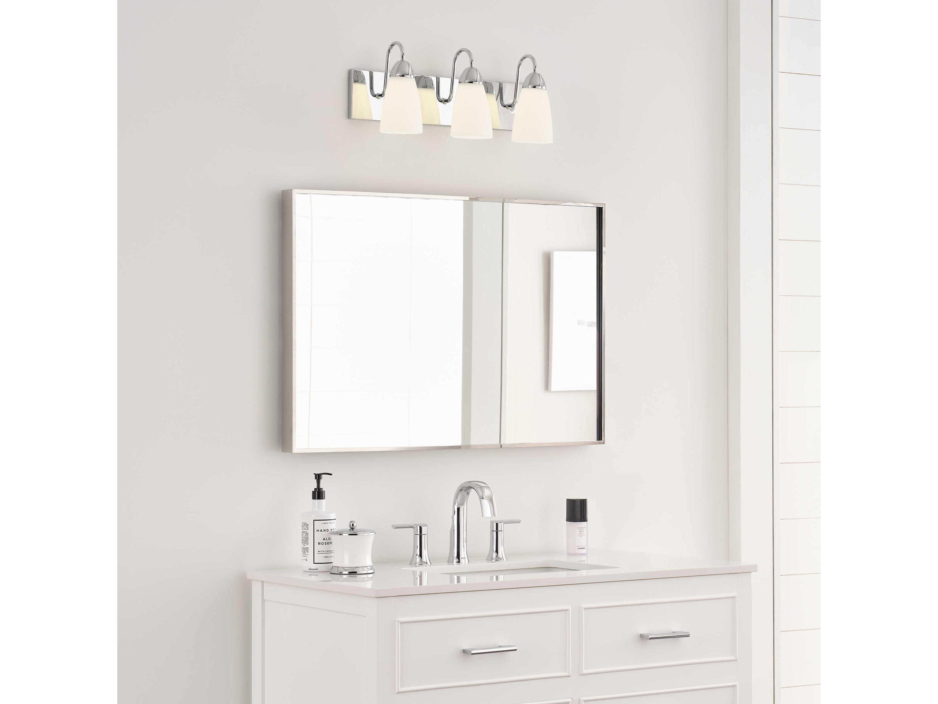 Generation Lighting Seville 3-Light Chrome Glass Vanity Light