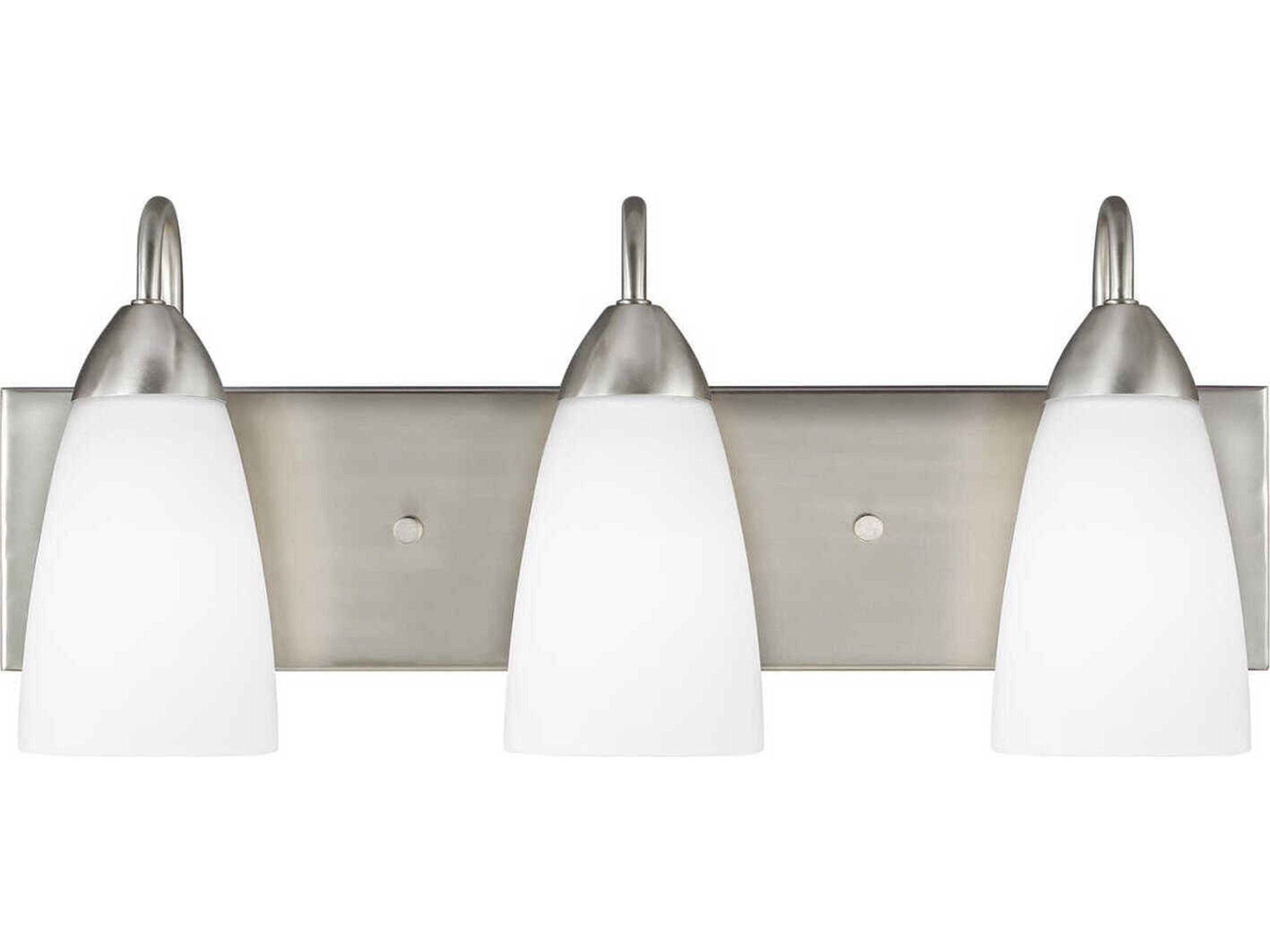 Seville 3-Light Brushed Nickel Glass LED Vanity Light