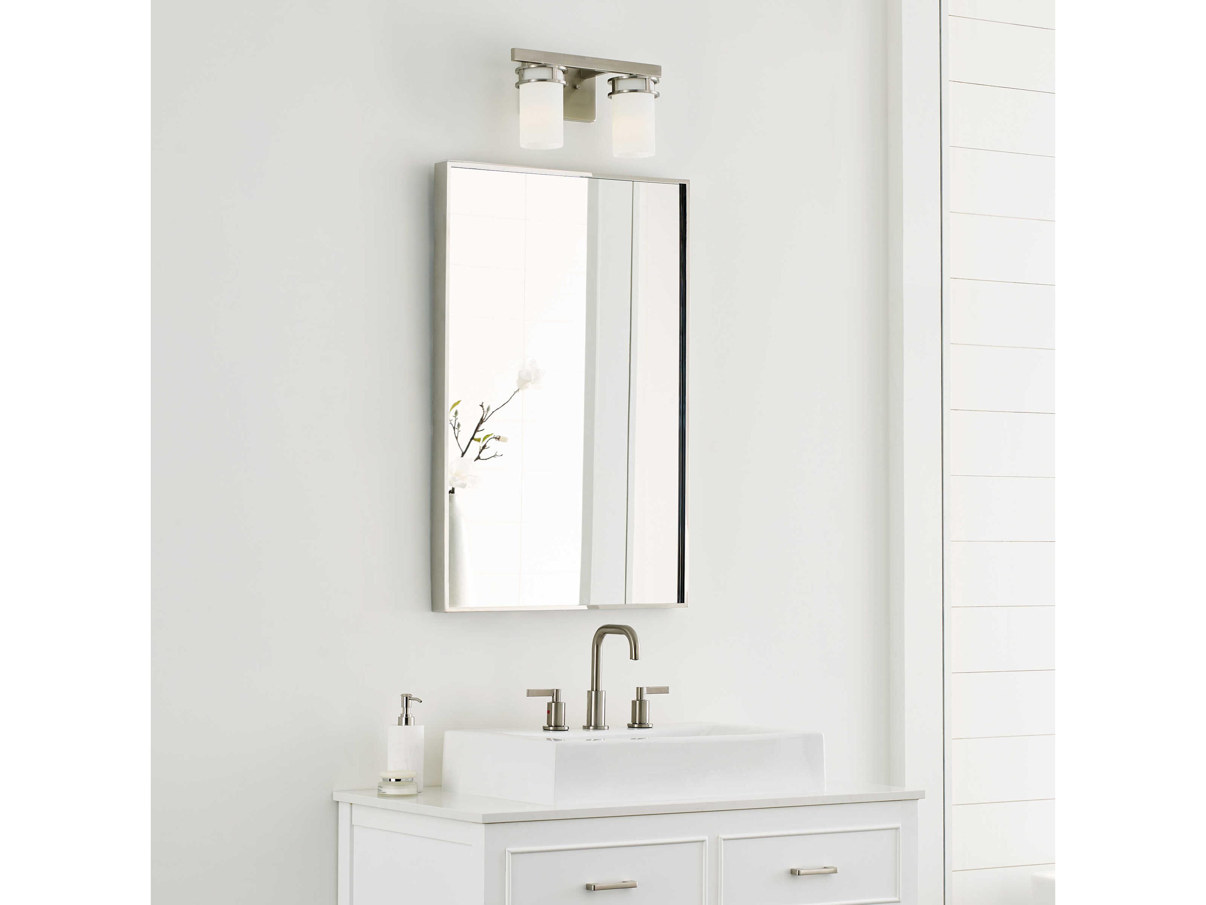 Generation Lighting Robie 2-Light Brushed Nickel Glass Vanity Light