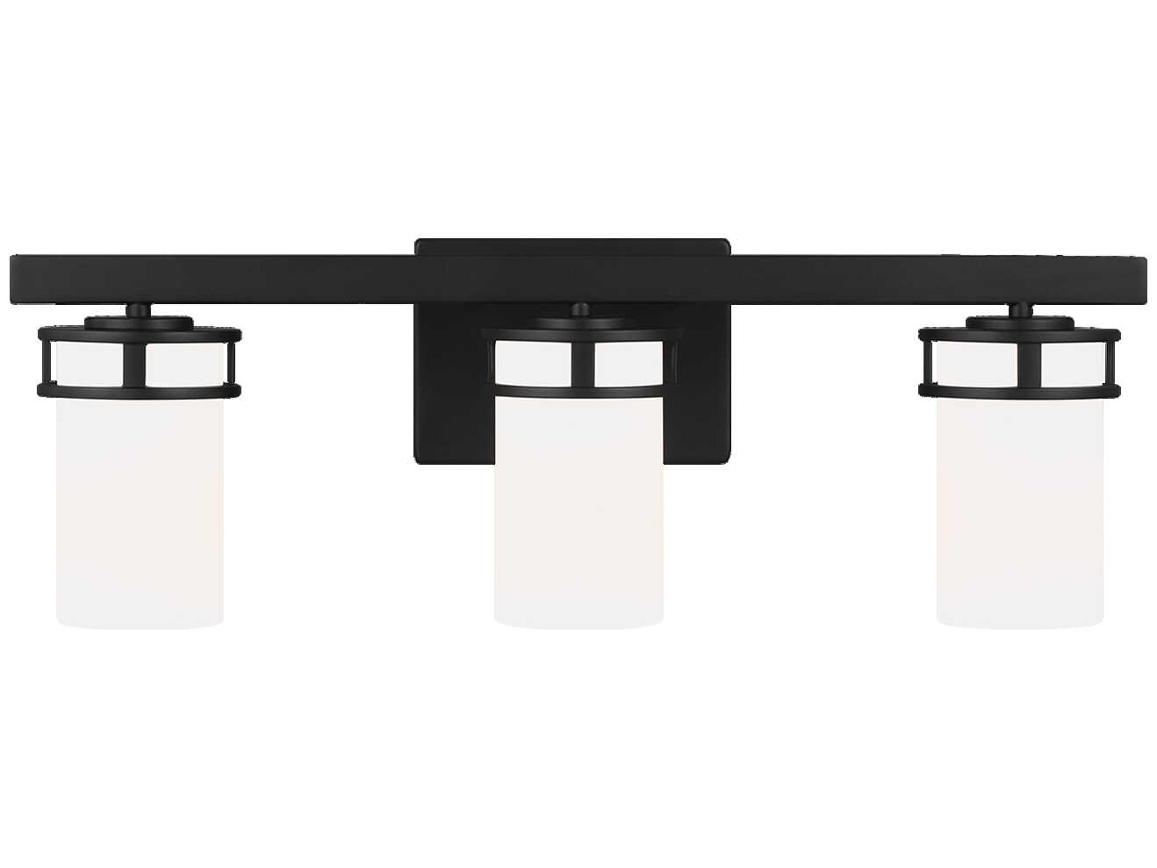 Robie 3-Light Midnight Black Glass Vanity Light