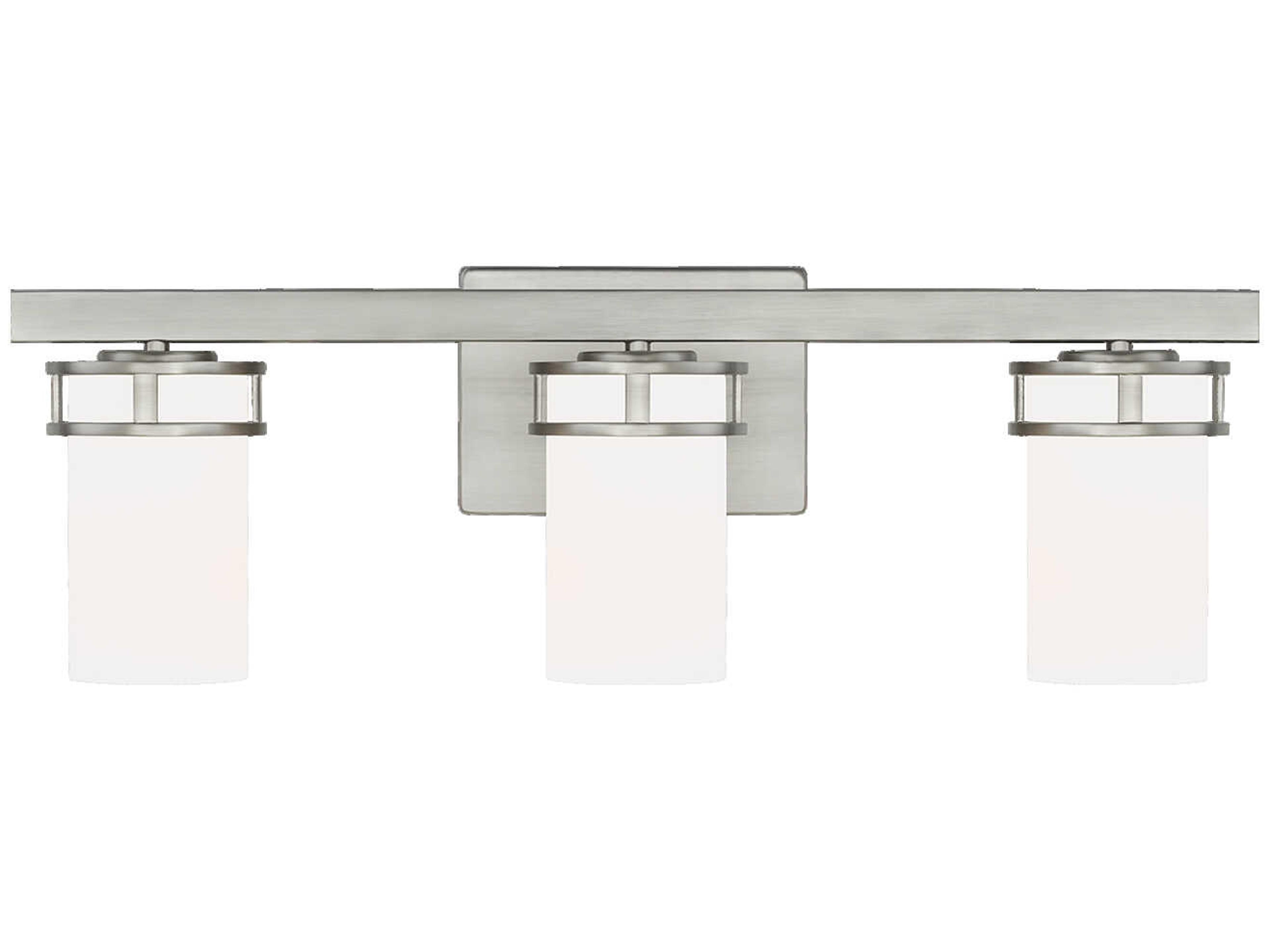 Robie 3-Light Brushed Nickel Glass Vanity Light