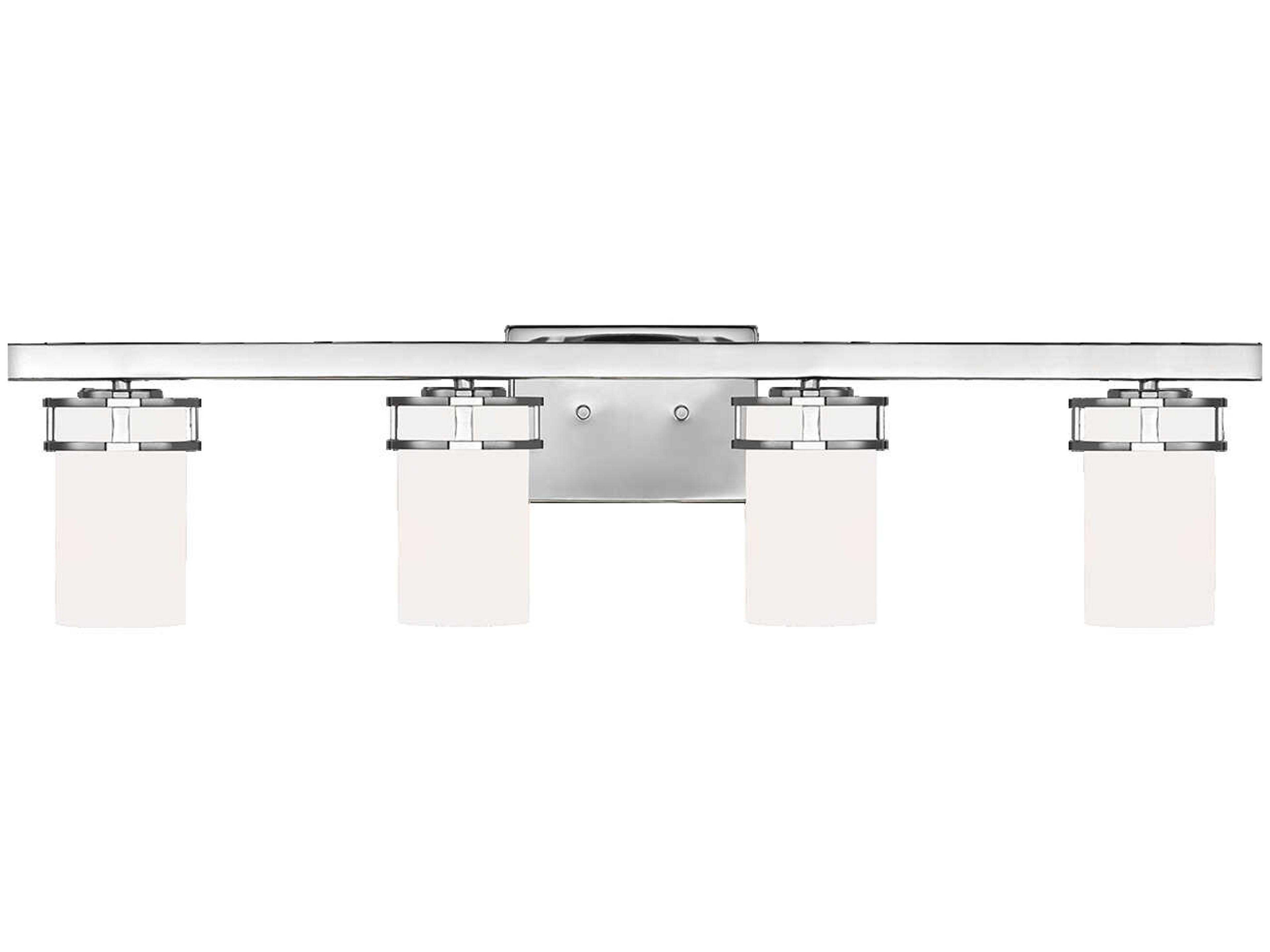 Robie 4-Light Chrome Glass Vanity Light