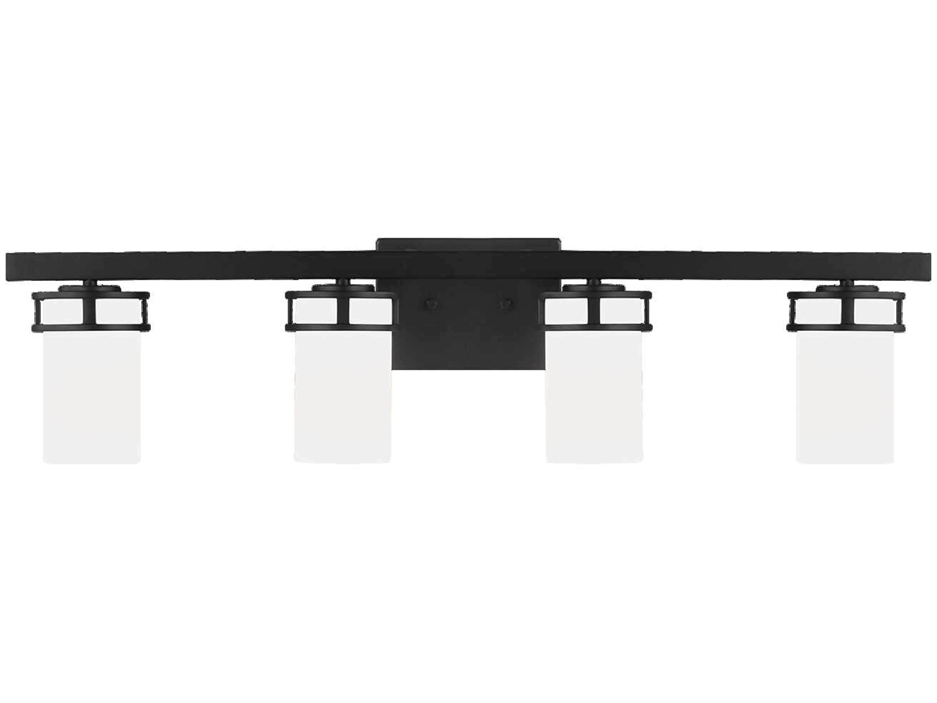 Robie 4-Light Midnight Black Glass Vanity Light