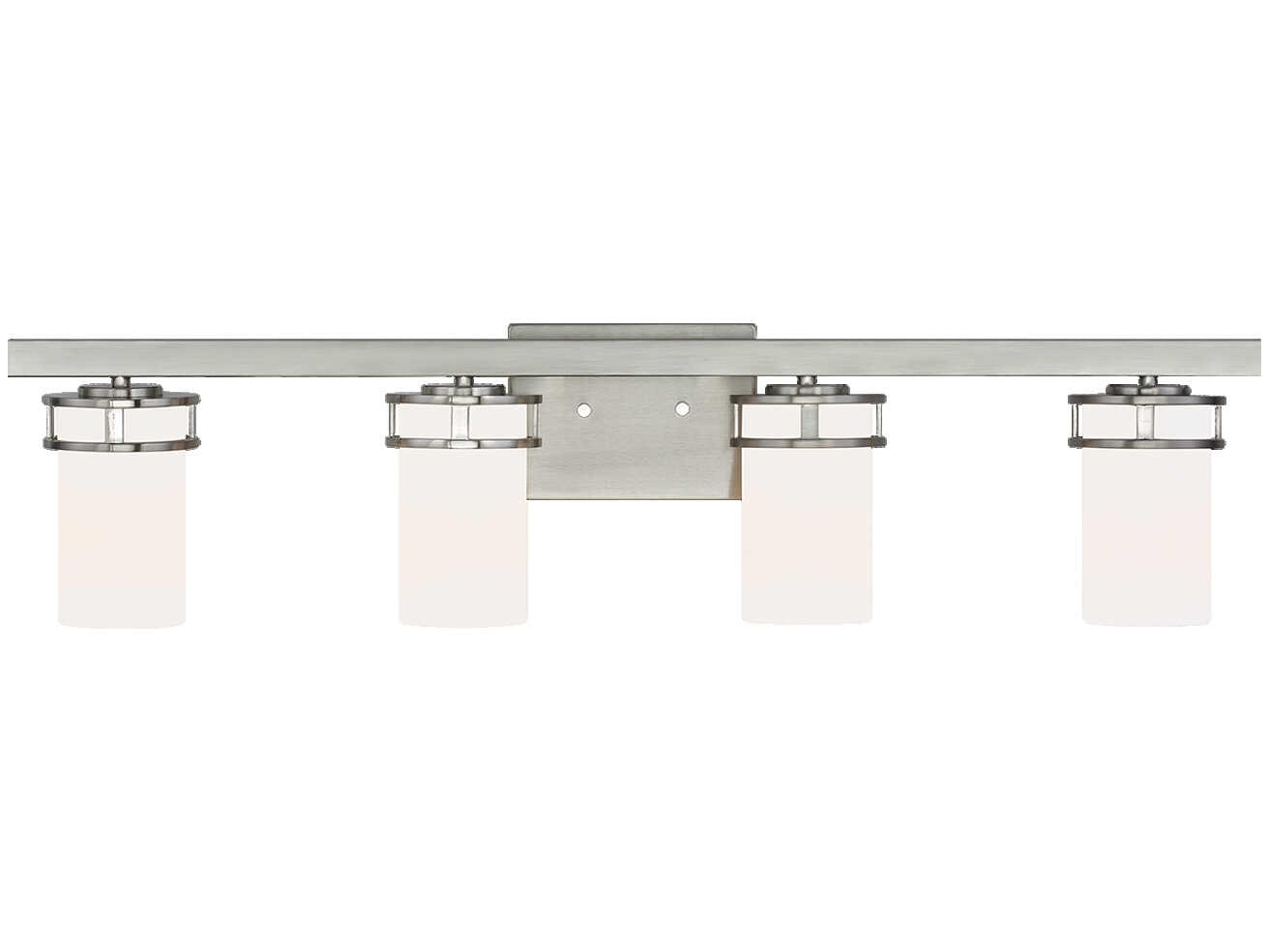 Robie 4-Light Brushed Nickel Glass Vanity Light