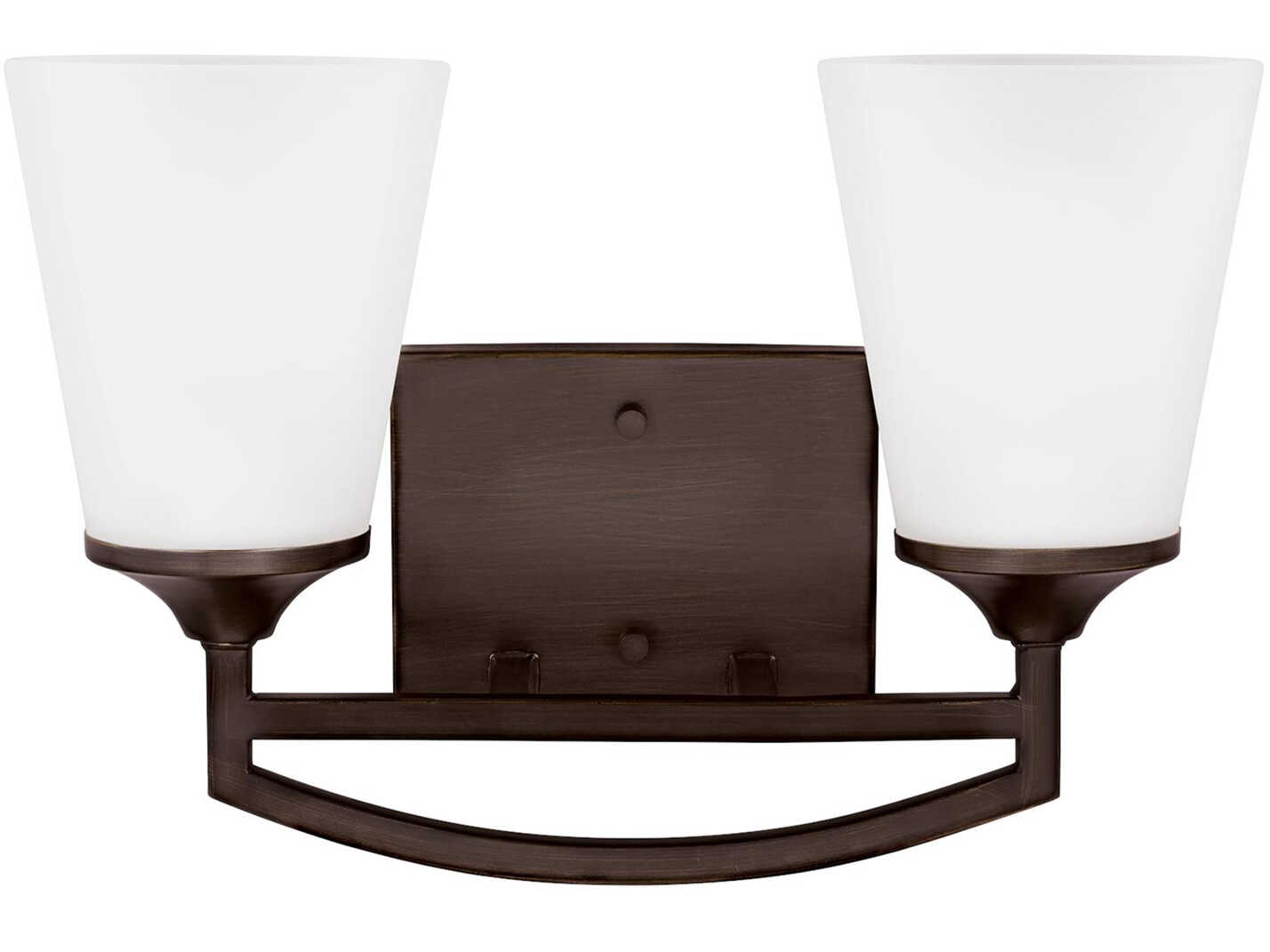 Hanford 2-Light Bronze Glass Vanity Light