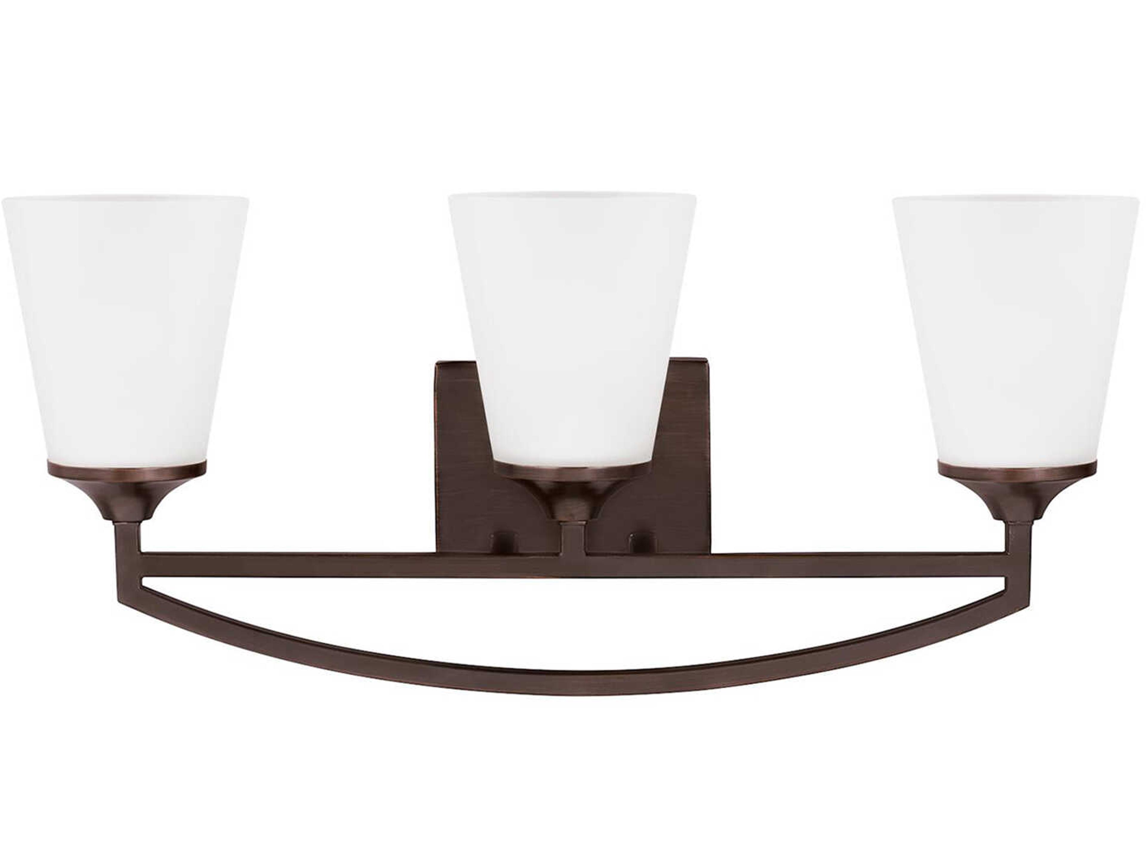 Hanford 3-Light Bronze Glass Vanity Light