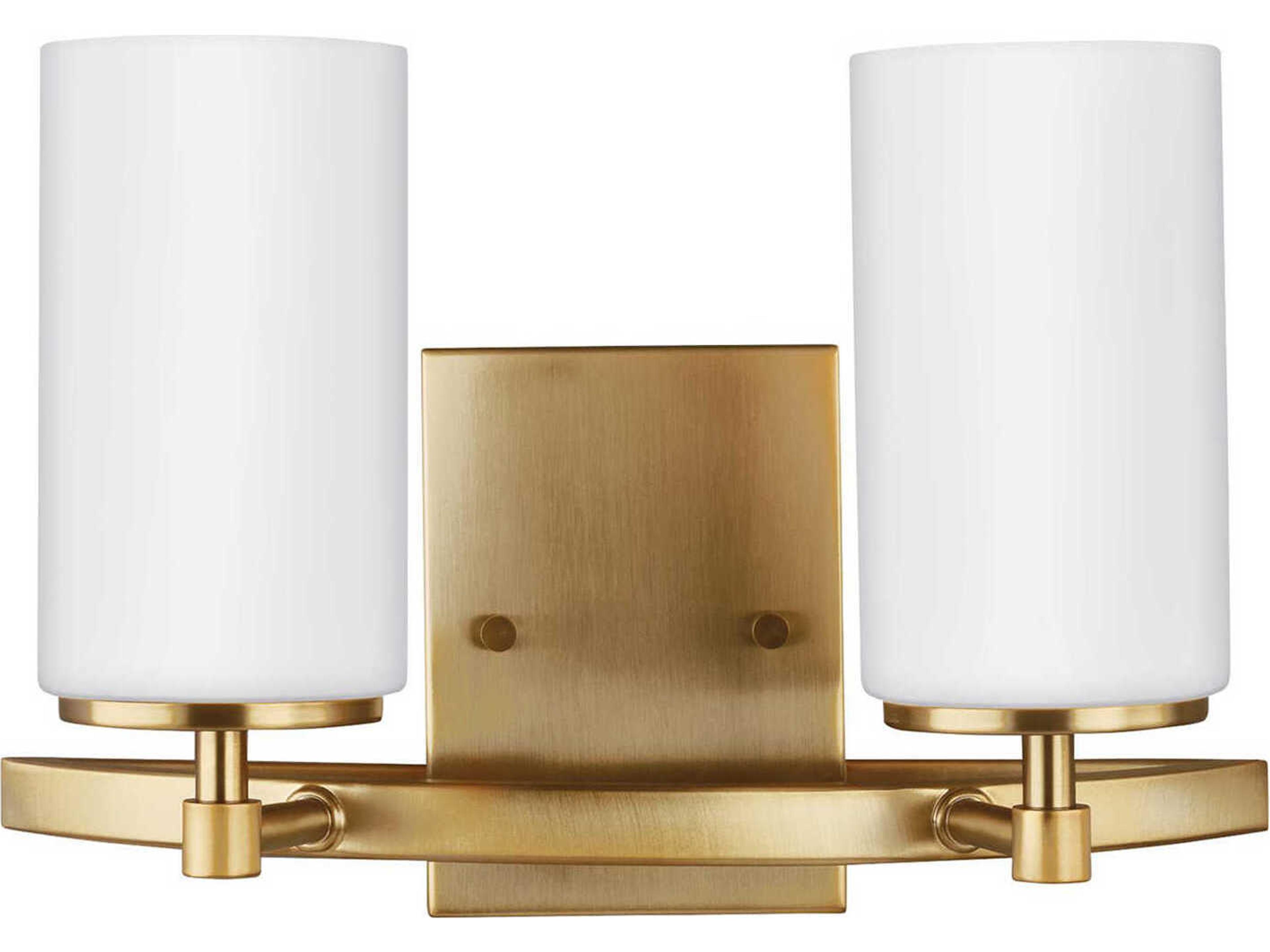 Alturas 2-Light Satin Brass Glass Vanity Light