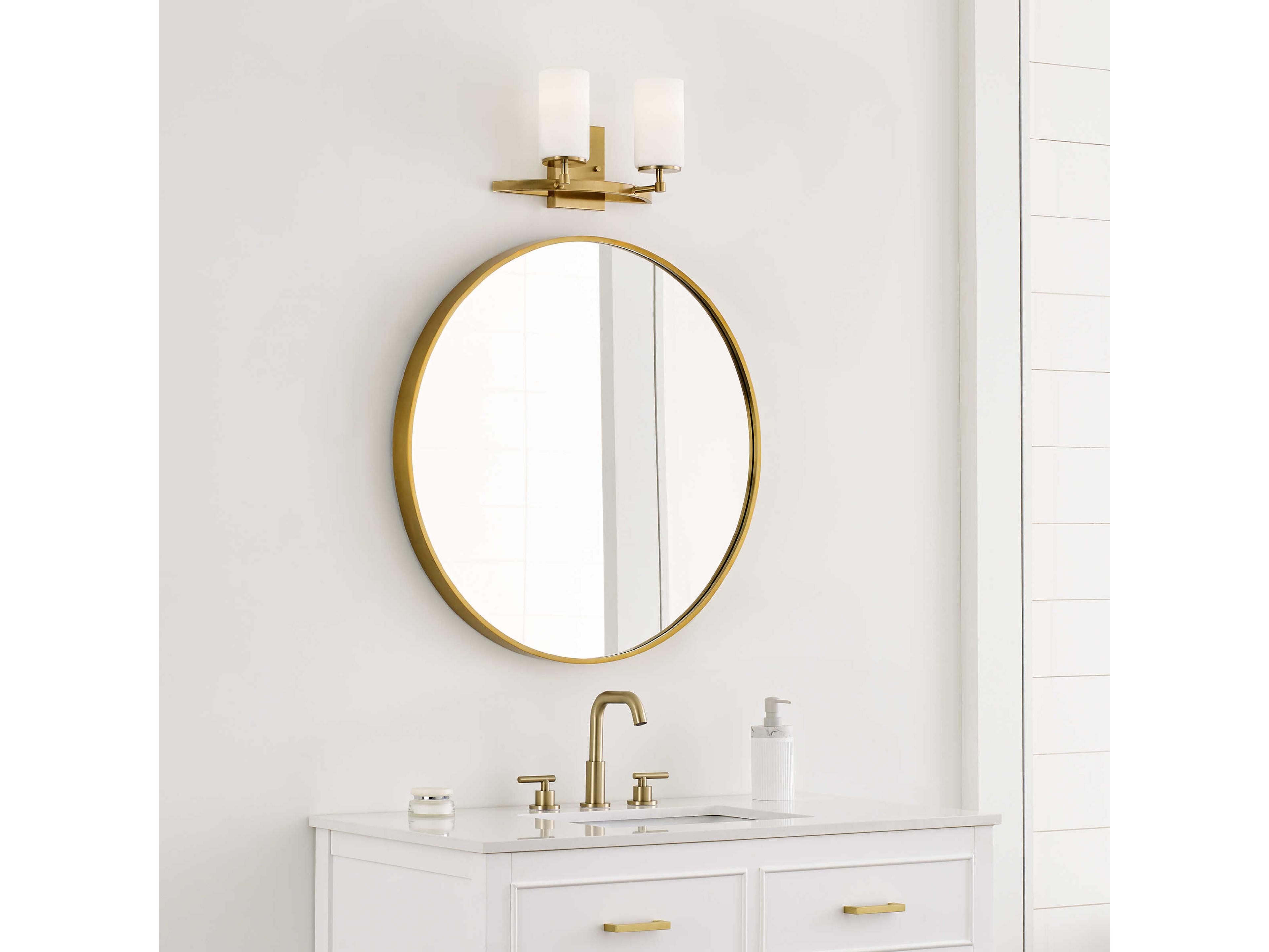 Generation Lighting Alturas 2-Light Satin Brass Glass Vanity Light