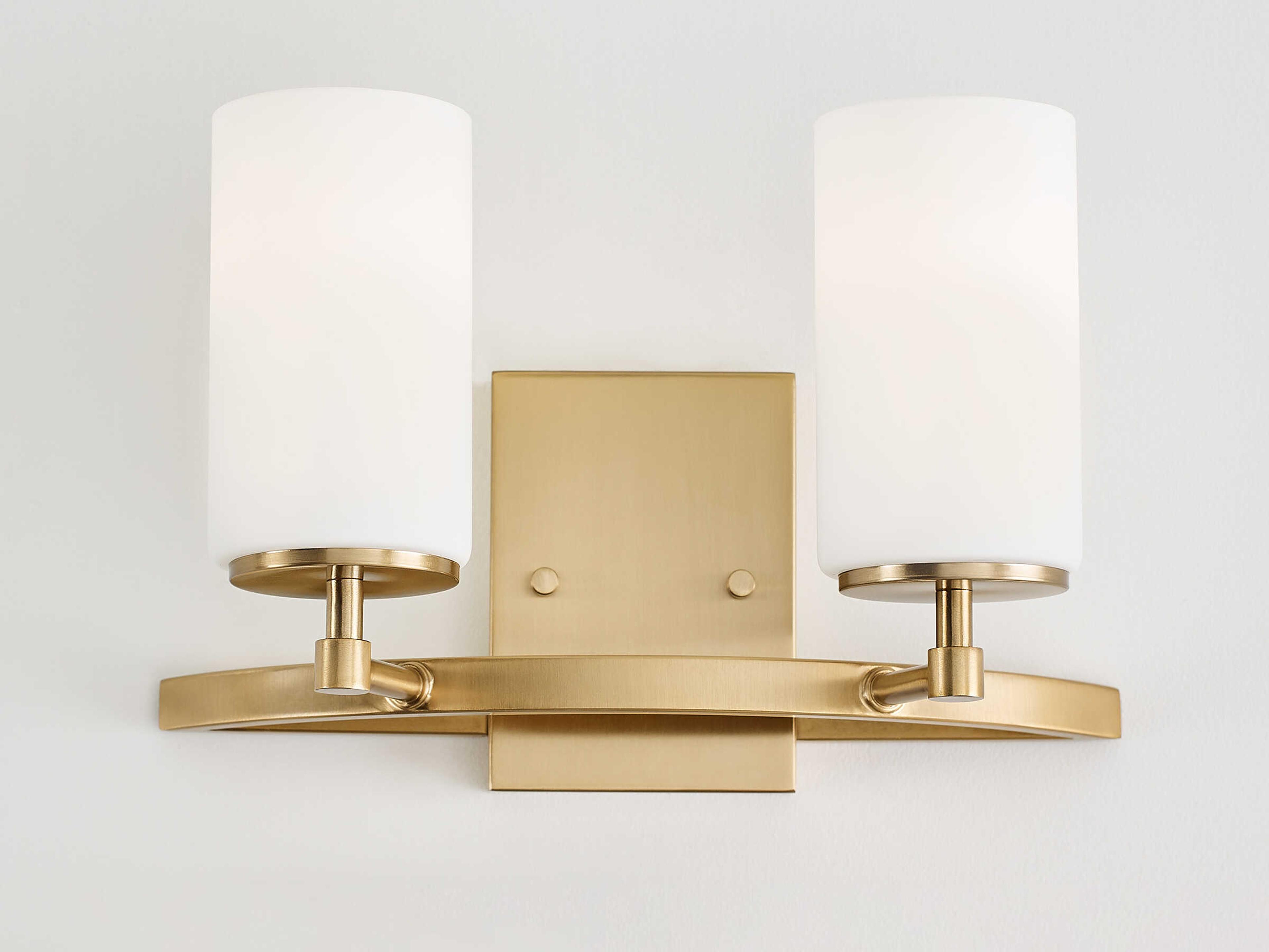 Generation Lighting Alturas 2-Light Satin Brass Glass Vanity Light