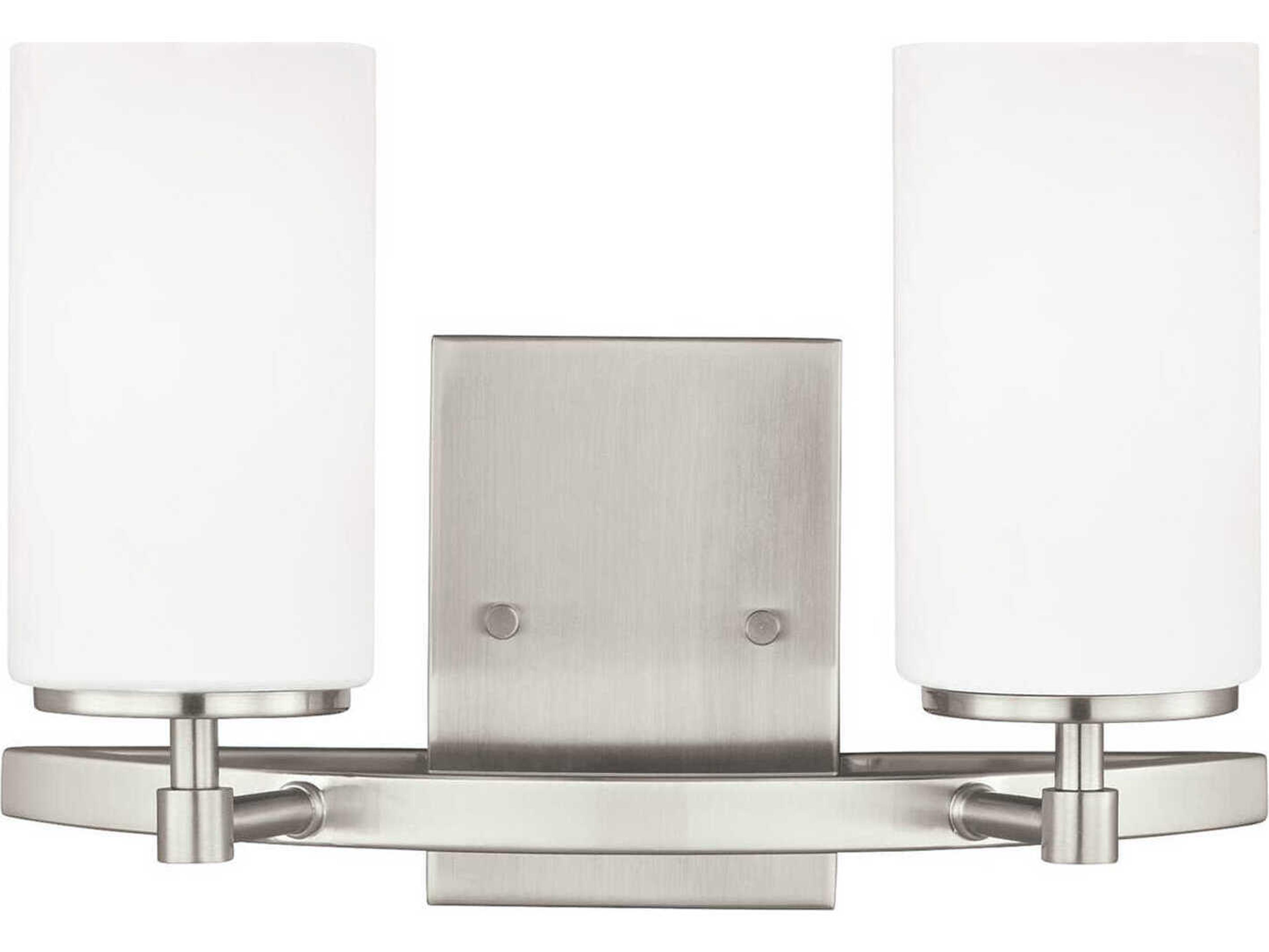 Alturas 2-Light Brushed Nickel Glass Vanity Light
