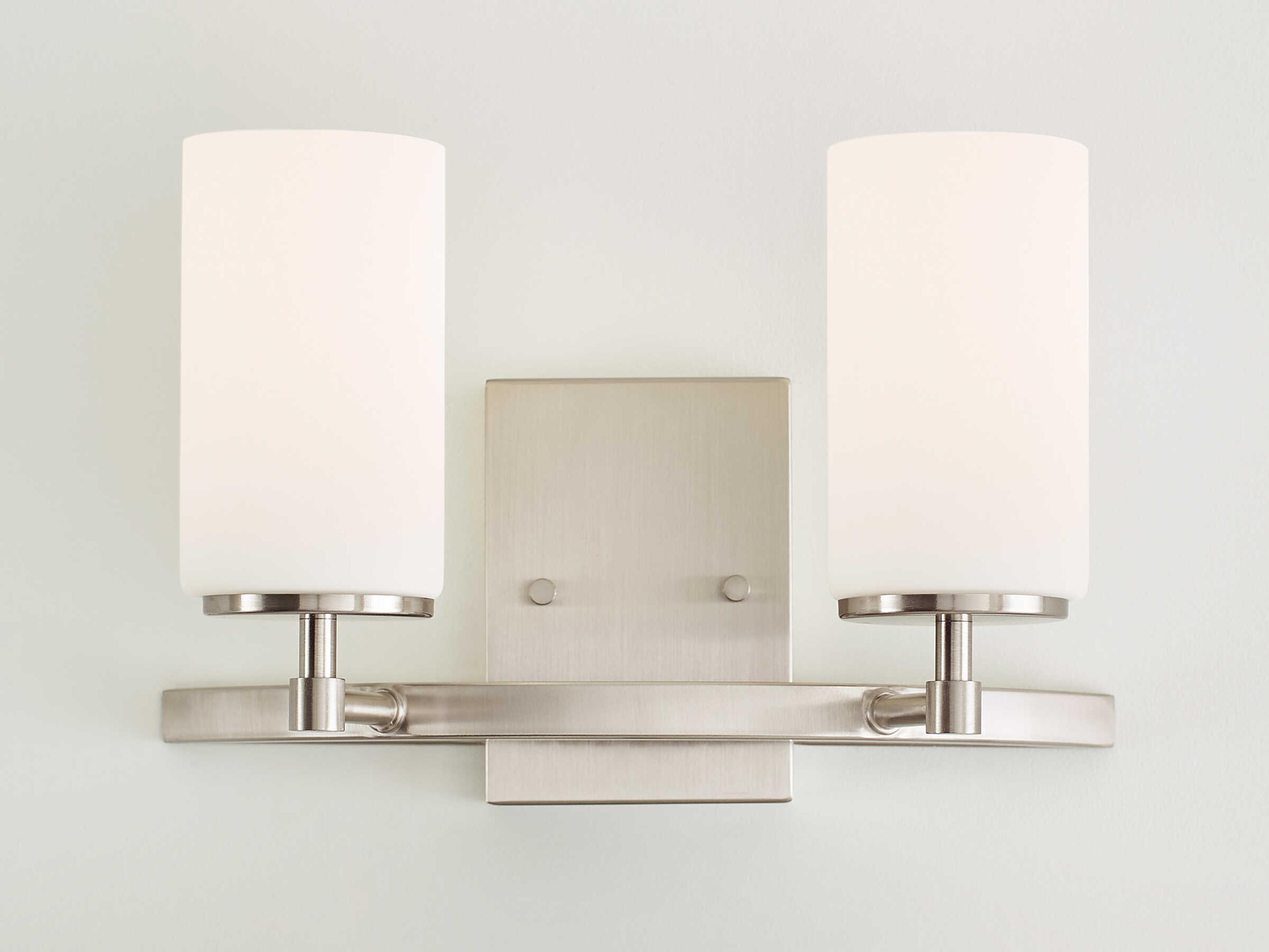 Generation Lighting Alturas 2-Light Brushed Nickel Glass Vanity Light