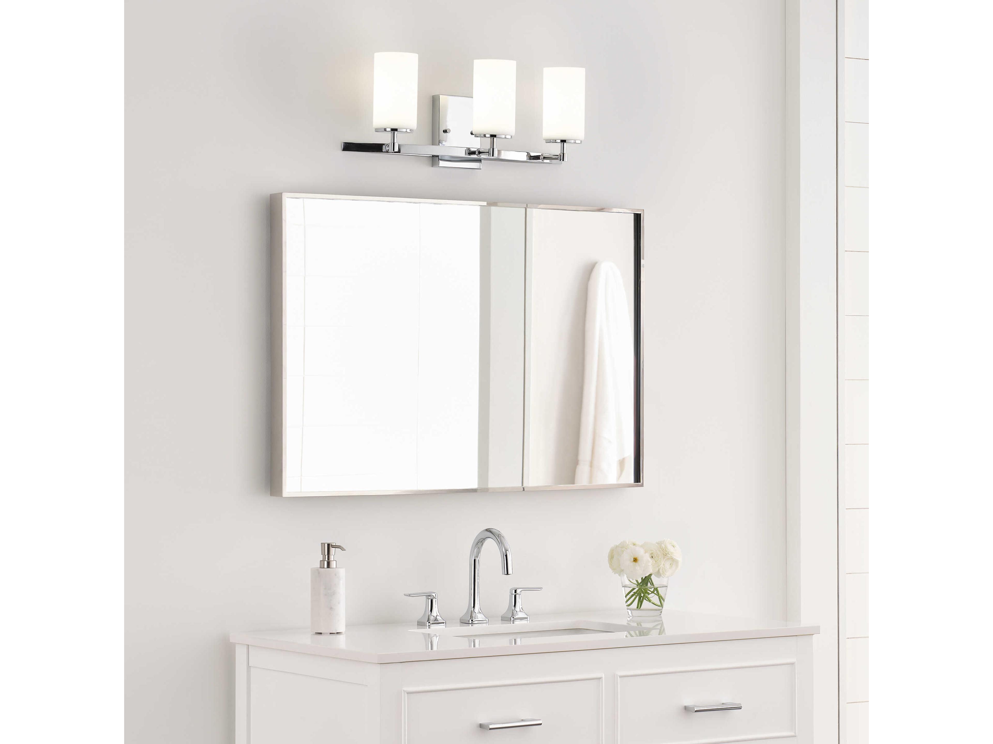 Generation Lighting Alturas 3-Light Chrome Glass Vanity Light