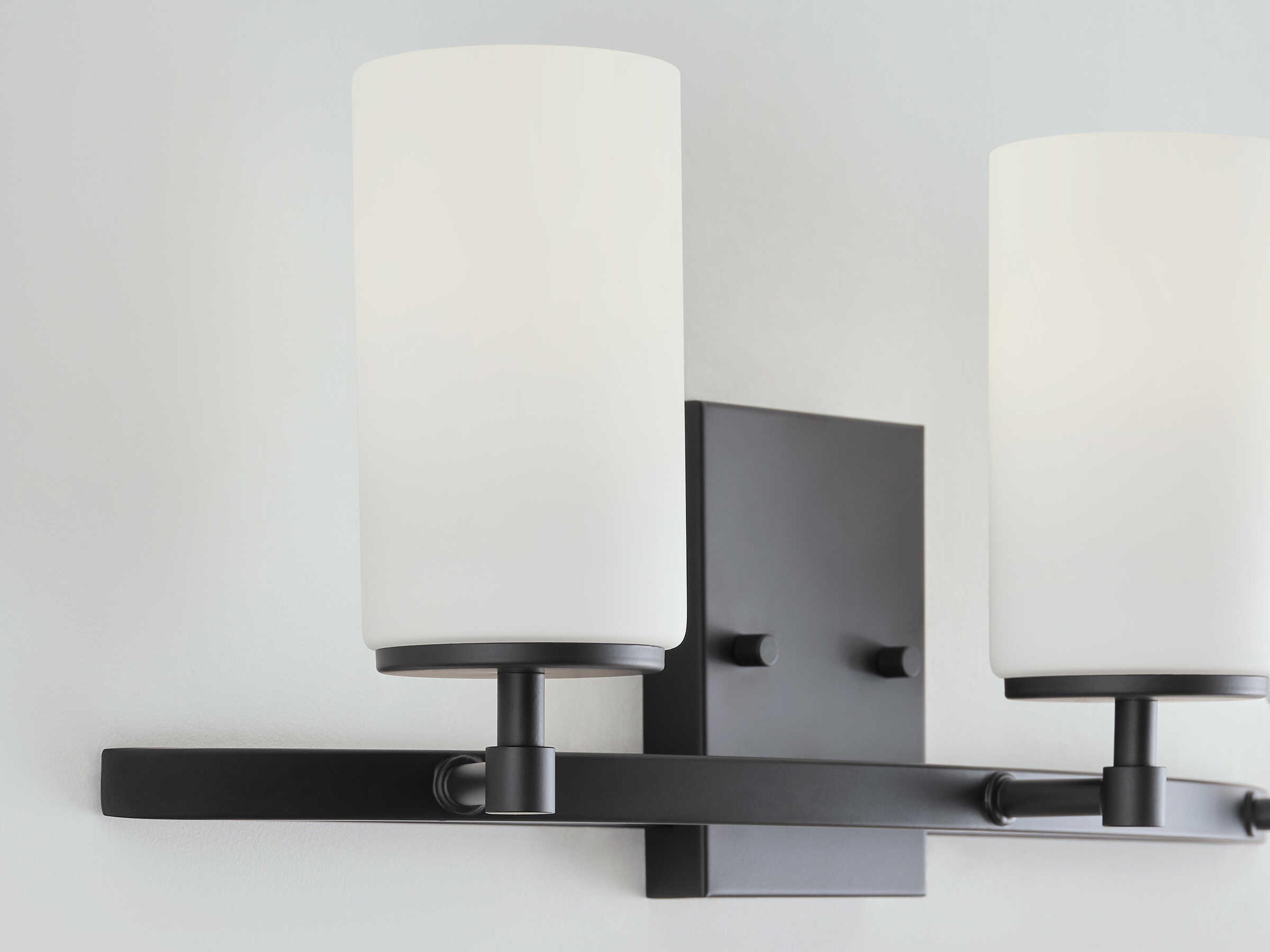 Generation Lighting Alturas 3-Light Midnight Black Glass Vanity Light