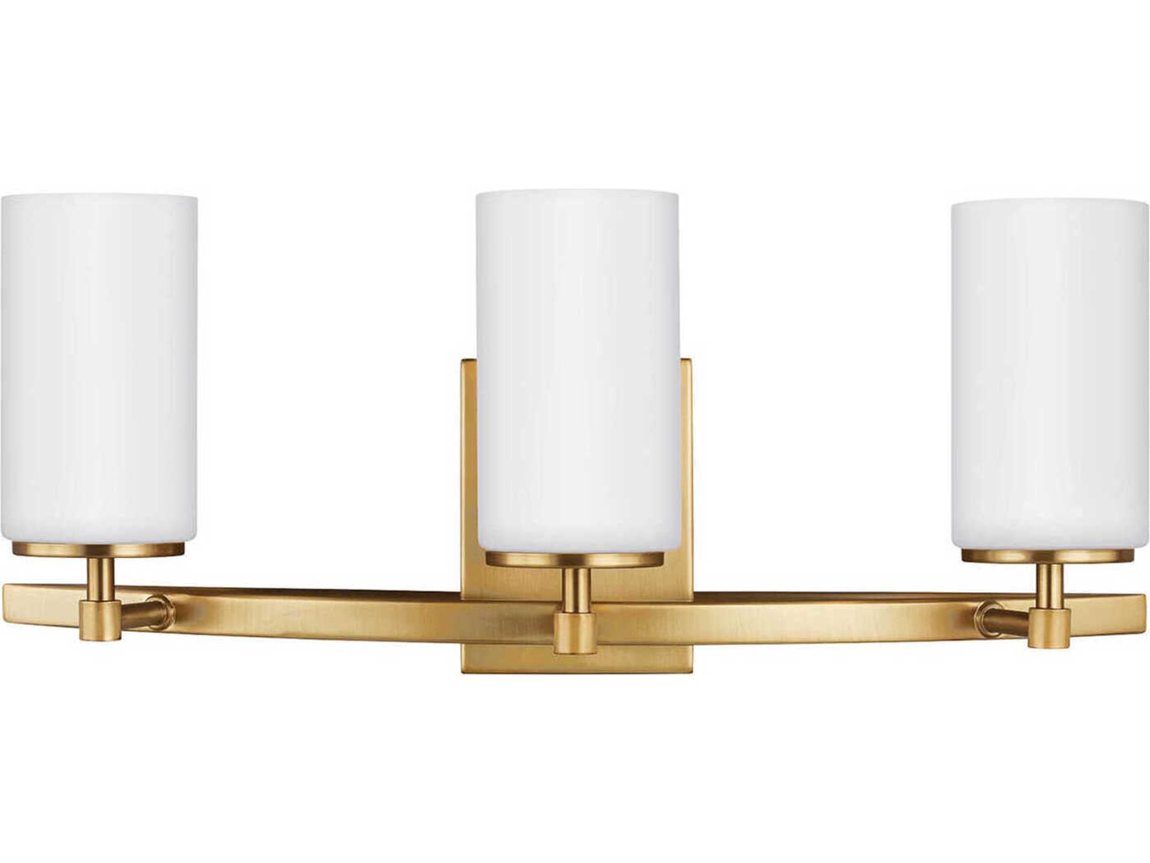 Alturas 3-Light Satin Brass Glass Vanity Light