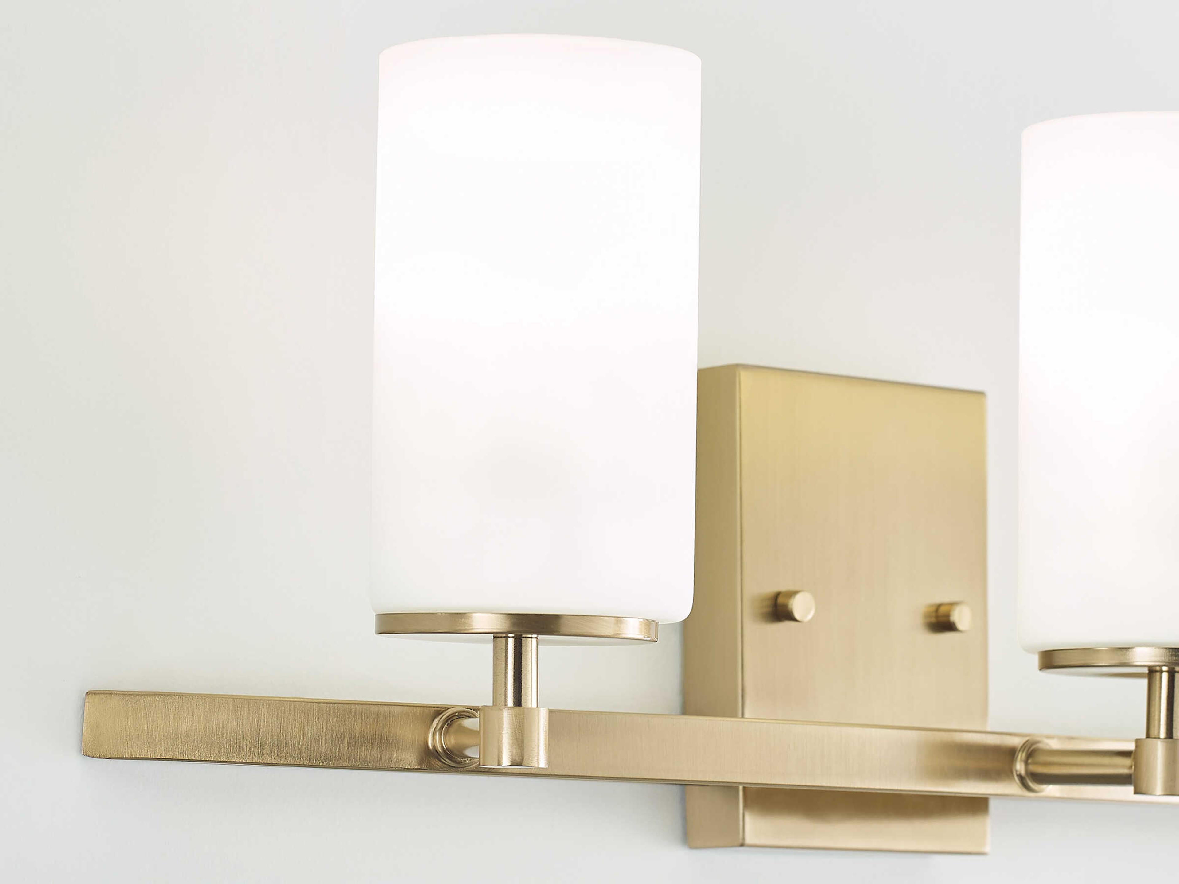 Generation Lighting Alturas 3-Light Satin Brass Glass Vanity Light