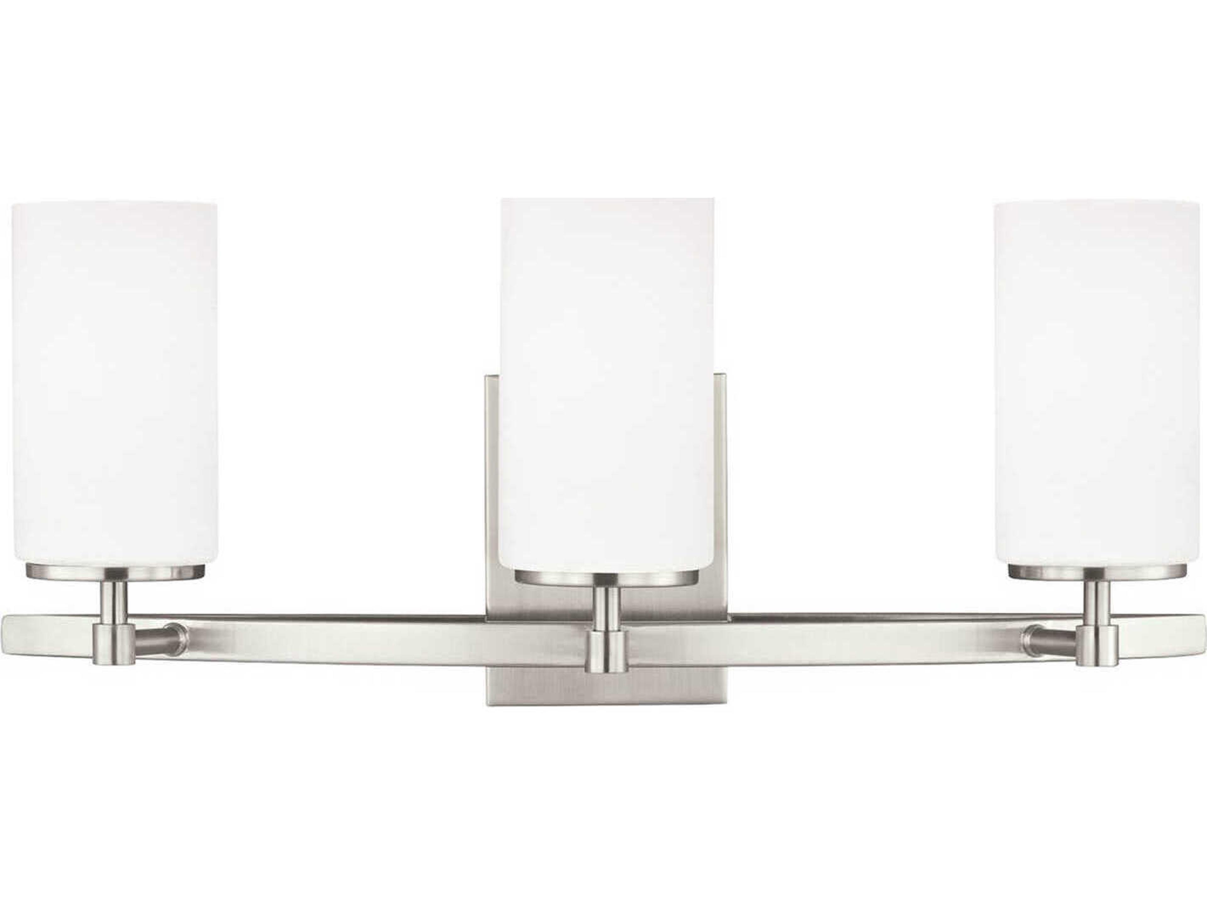 Alturas 3-Light Brushed Nickel Glass Vanity Light
