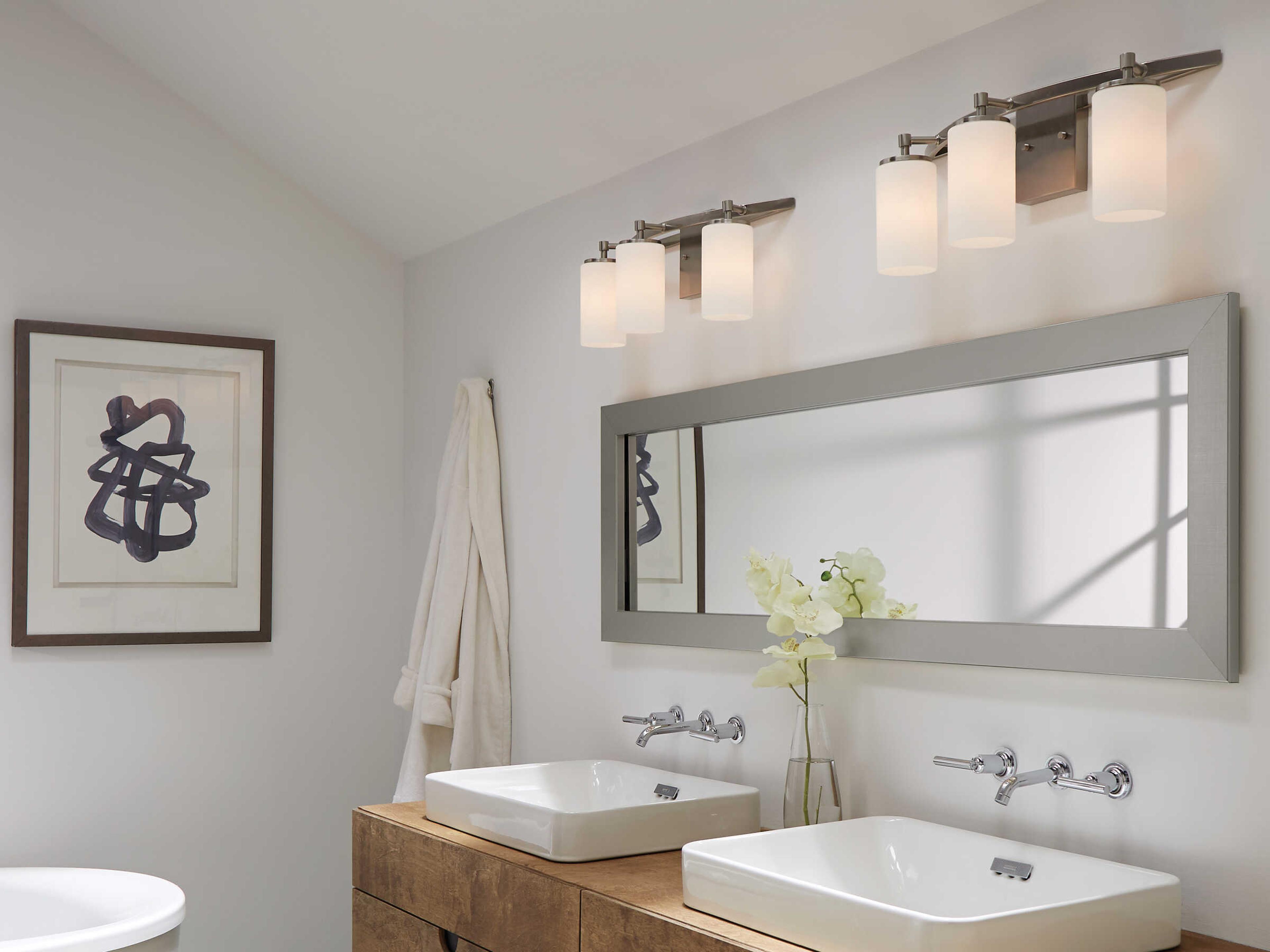 Generation Lighting Alturas 3-Light Brushed Nickel Glass Vanity Light