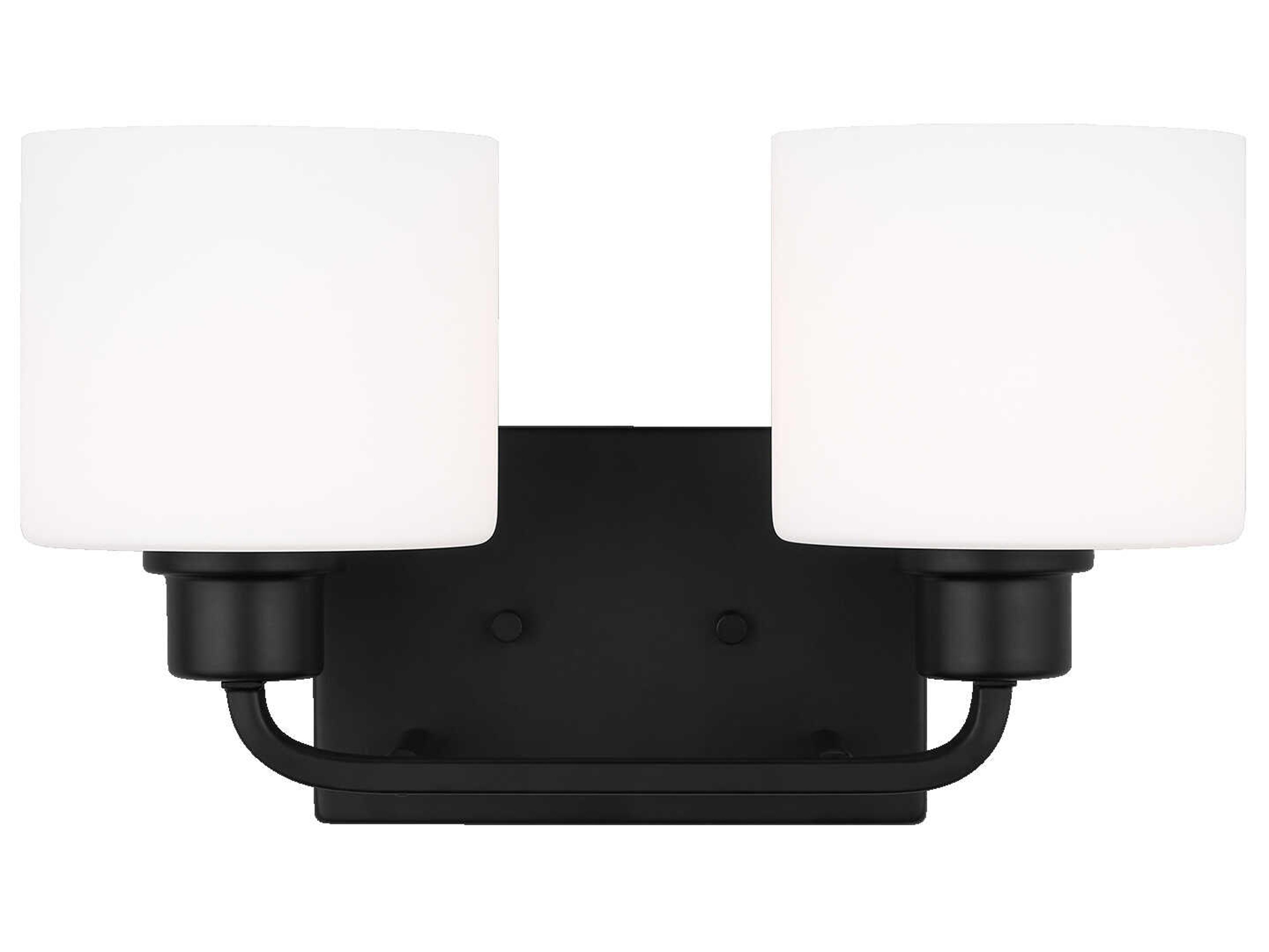 Canfield 2-Light Midnight Black Glass Vanity Light