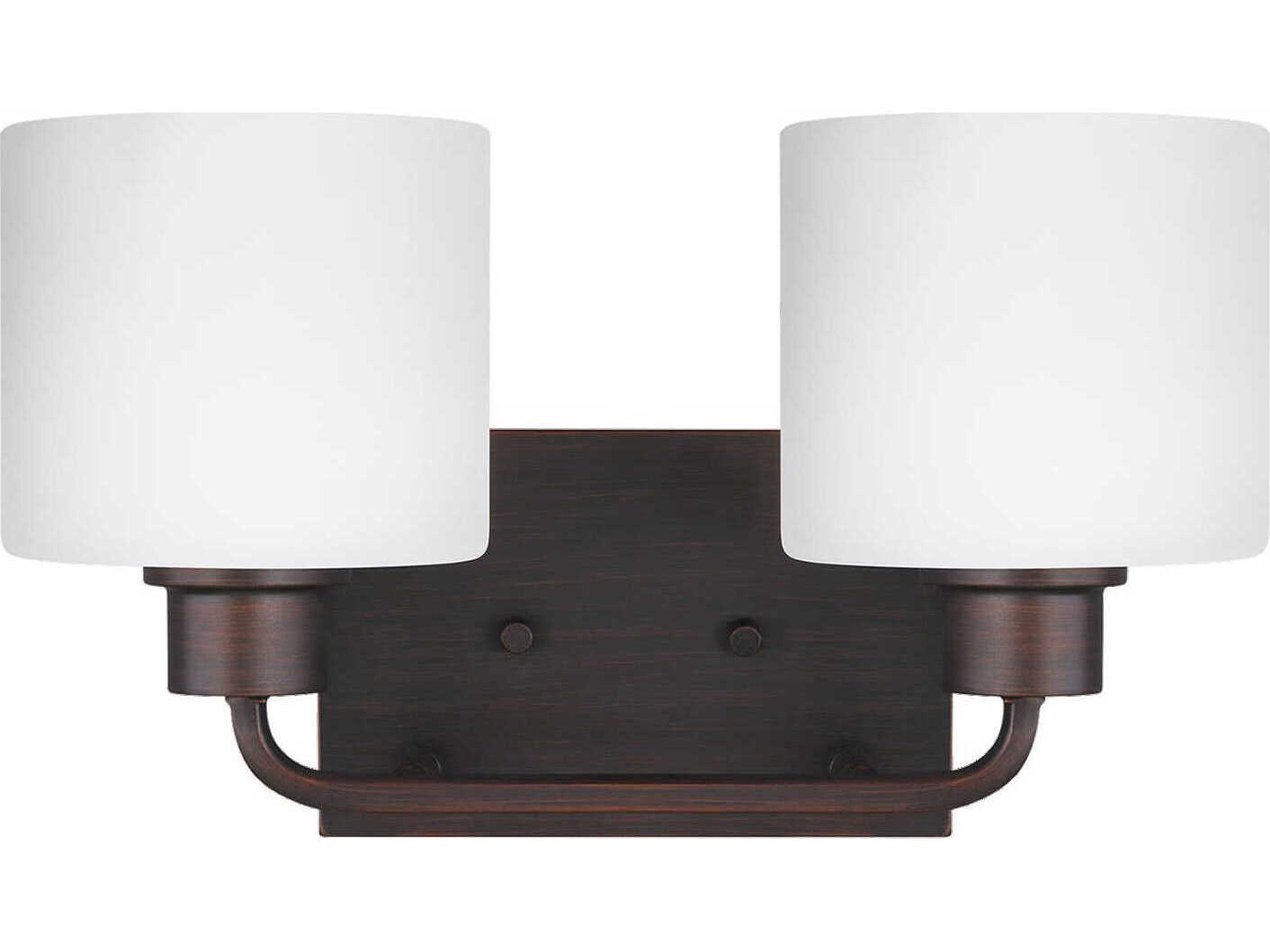 Canfield 2-Light Bronze Glass Vanity Light