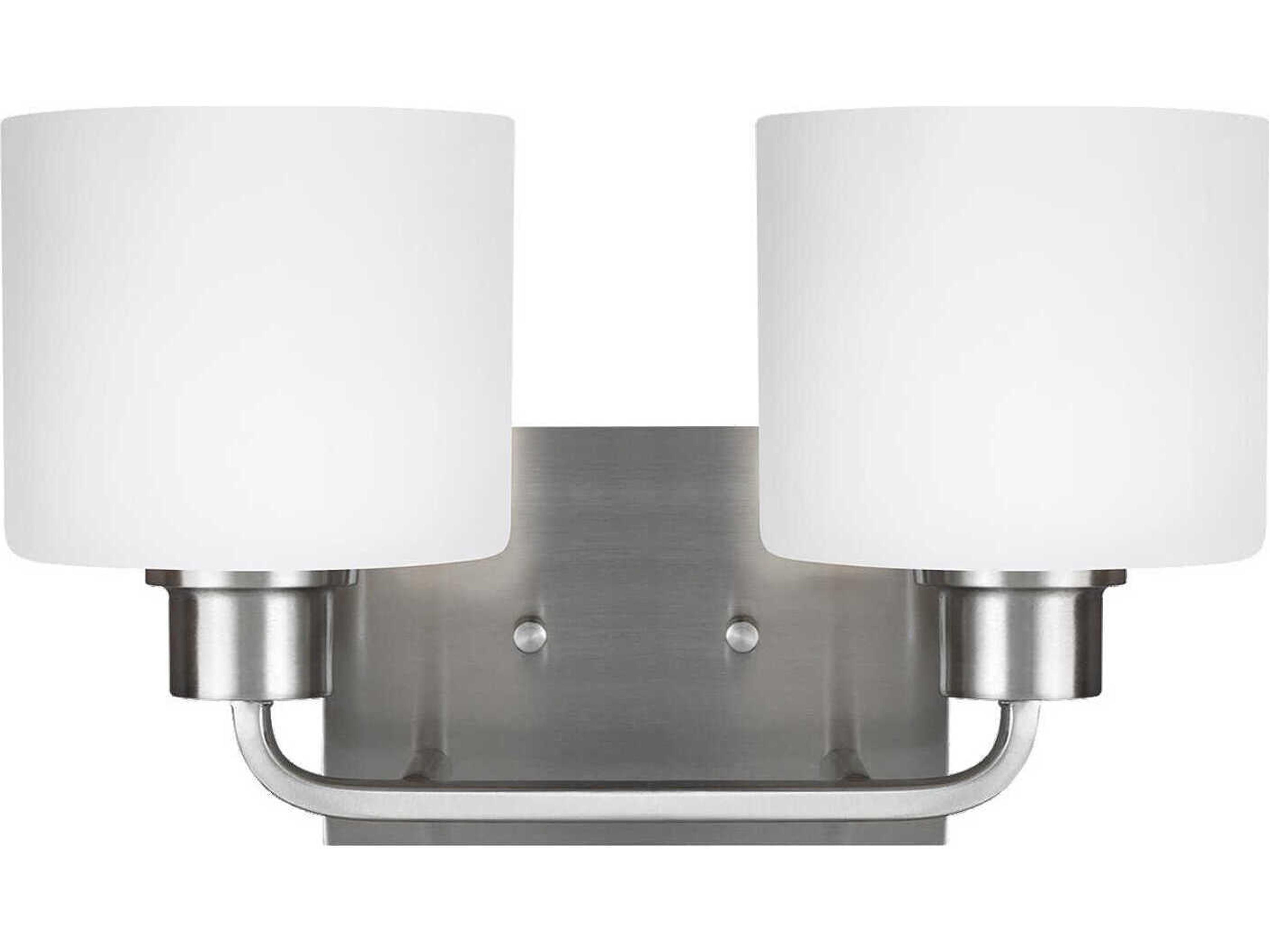 Canfield 2-Light Brushed Nickel Glass Vanity Light