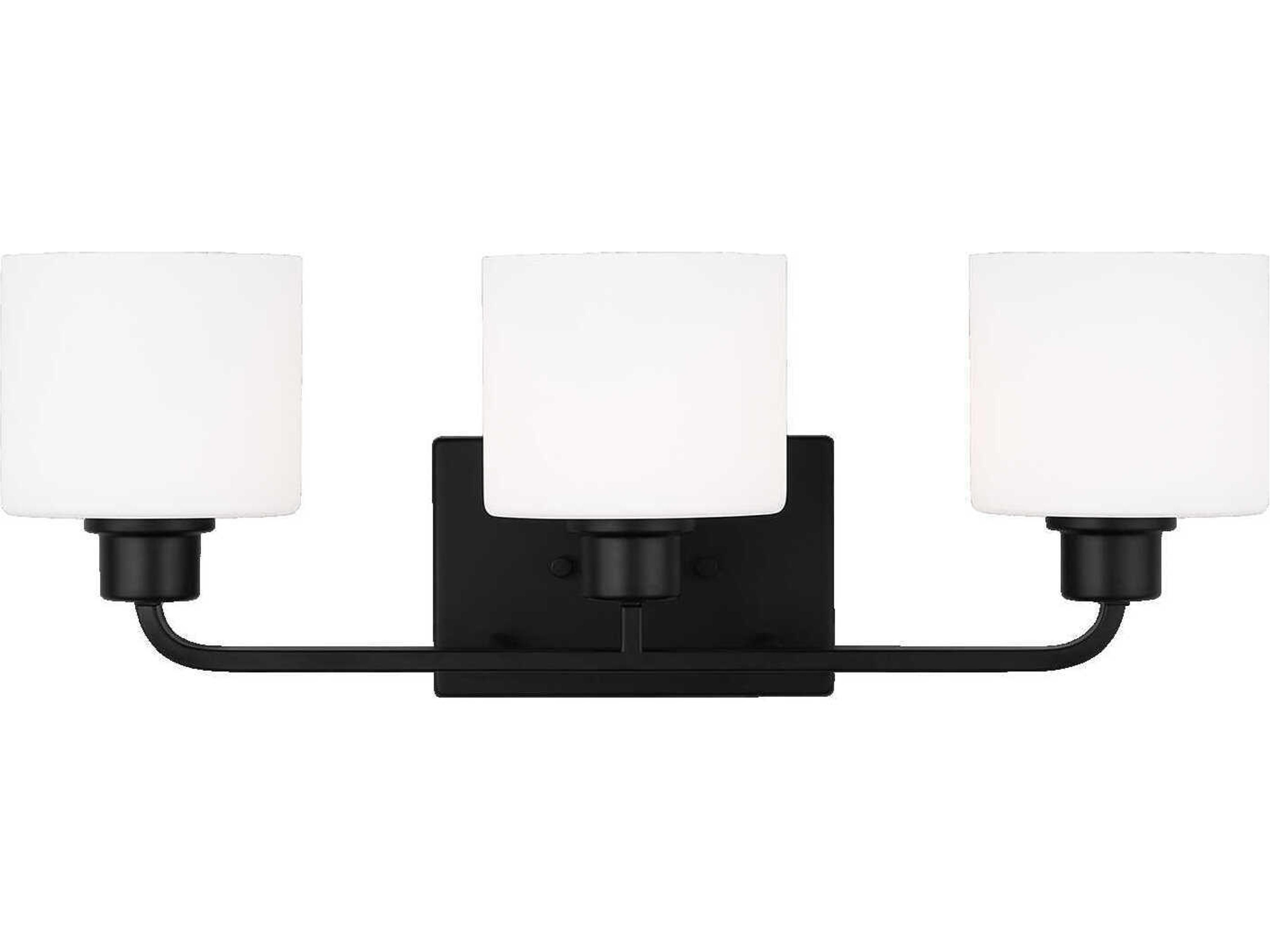 Canfield 3-Light Midnight Black Glass Vanity Light