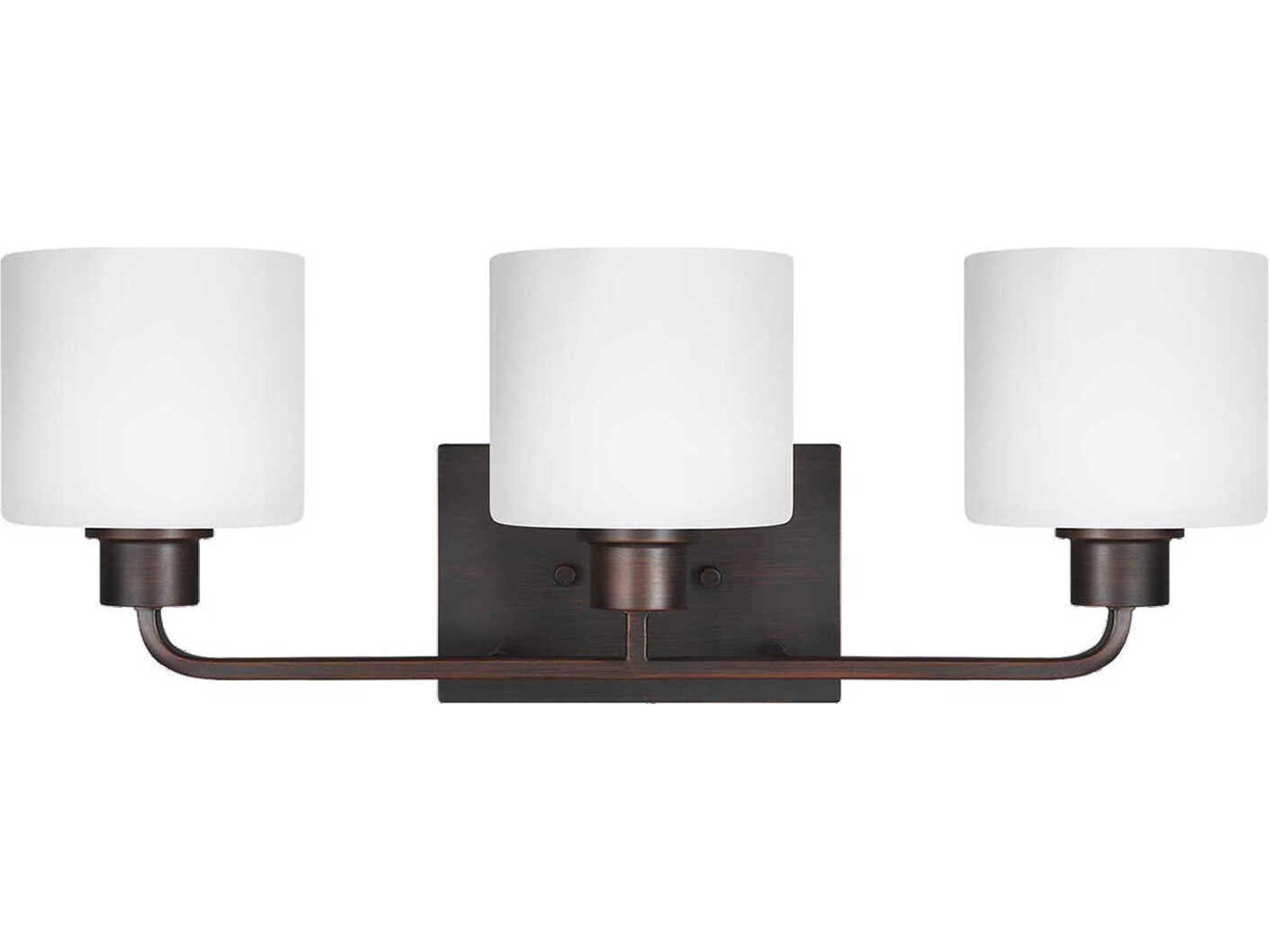 Canfield 3-Light Bronze Glass Vanity Light