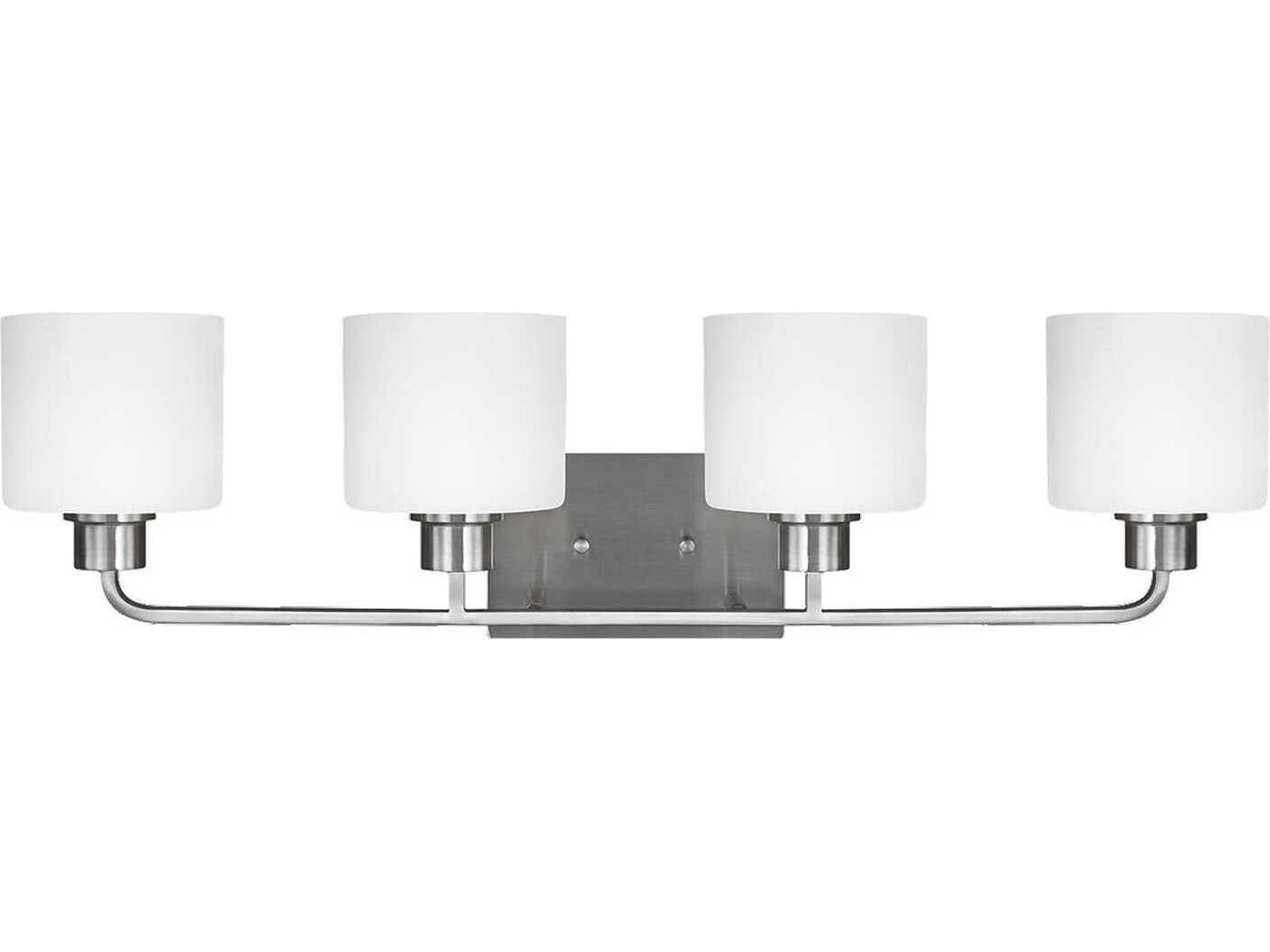 Canfield 4-Light Brushed Nickel Glass Vanity Light