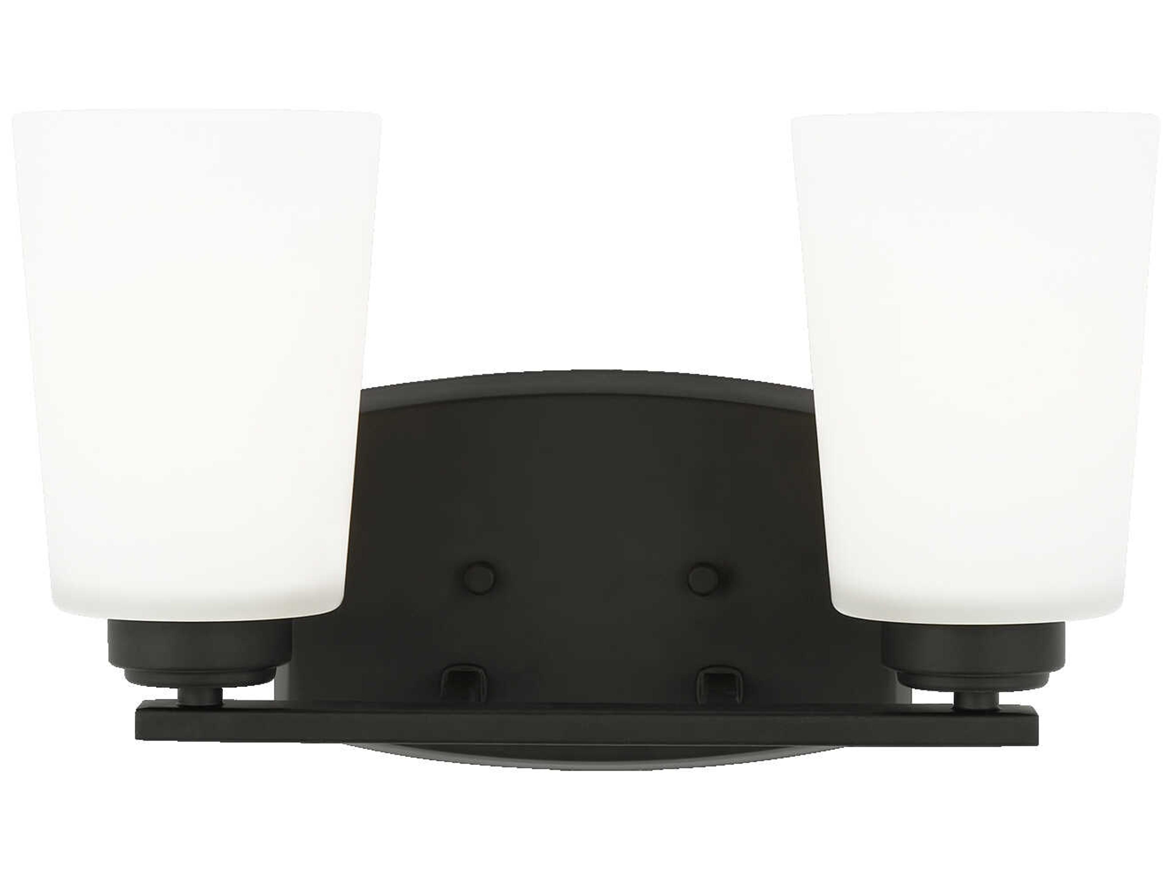 Franport 2-Light Midnight Black Glass Vanity Light