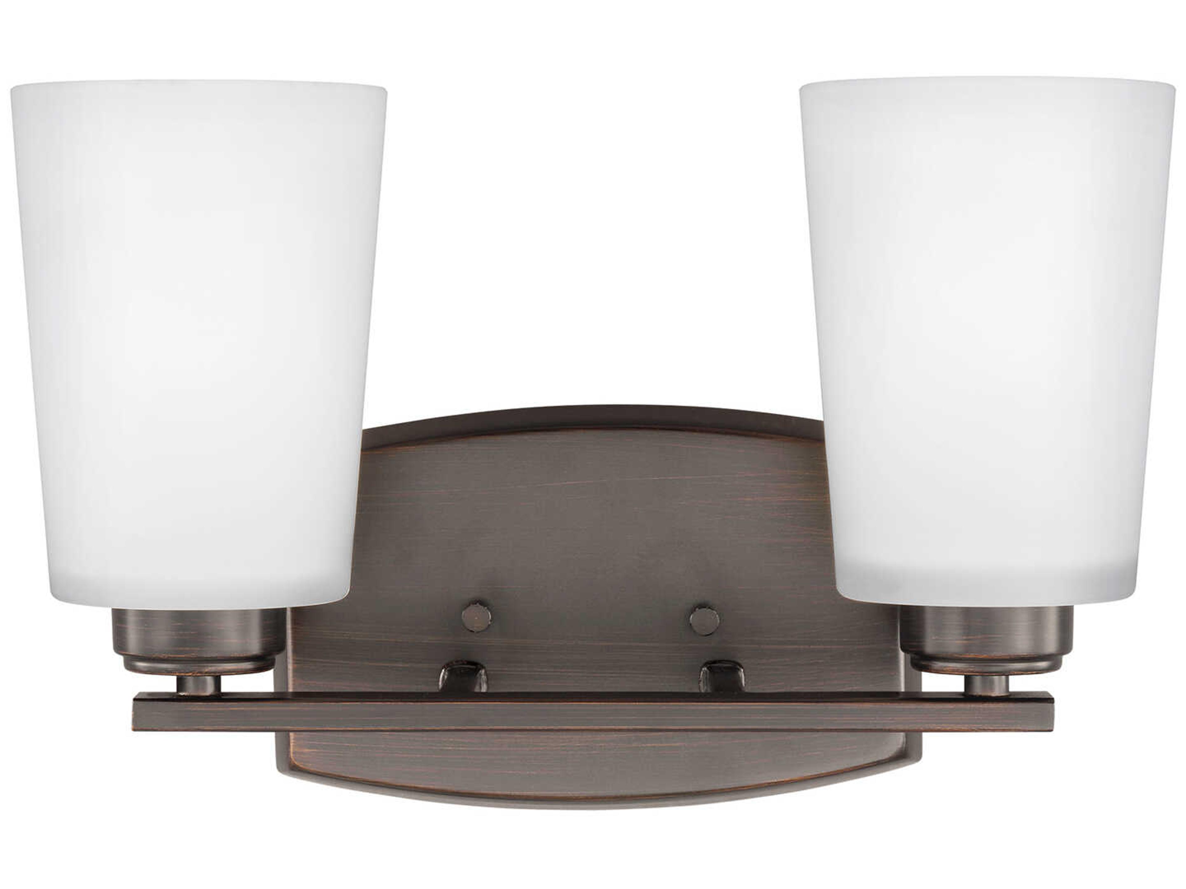Franport 2-Light Bronze Glass Vanity Light