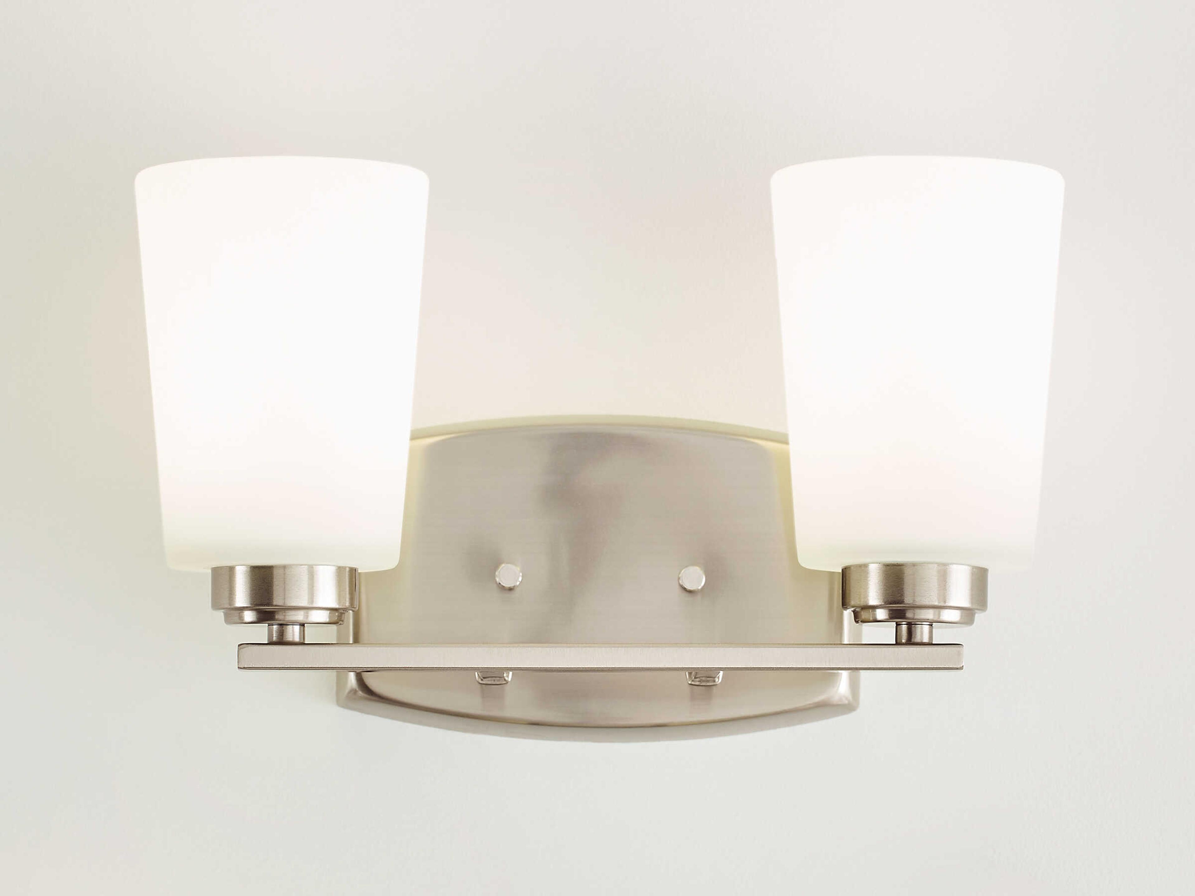 Generation Lighting Franport 2-Light Brushed Nickel Glass Vanity Light