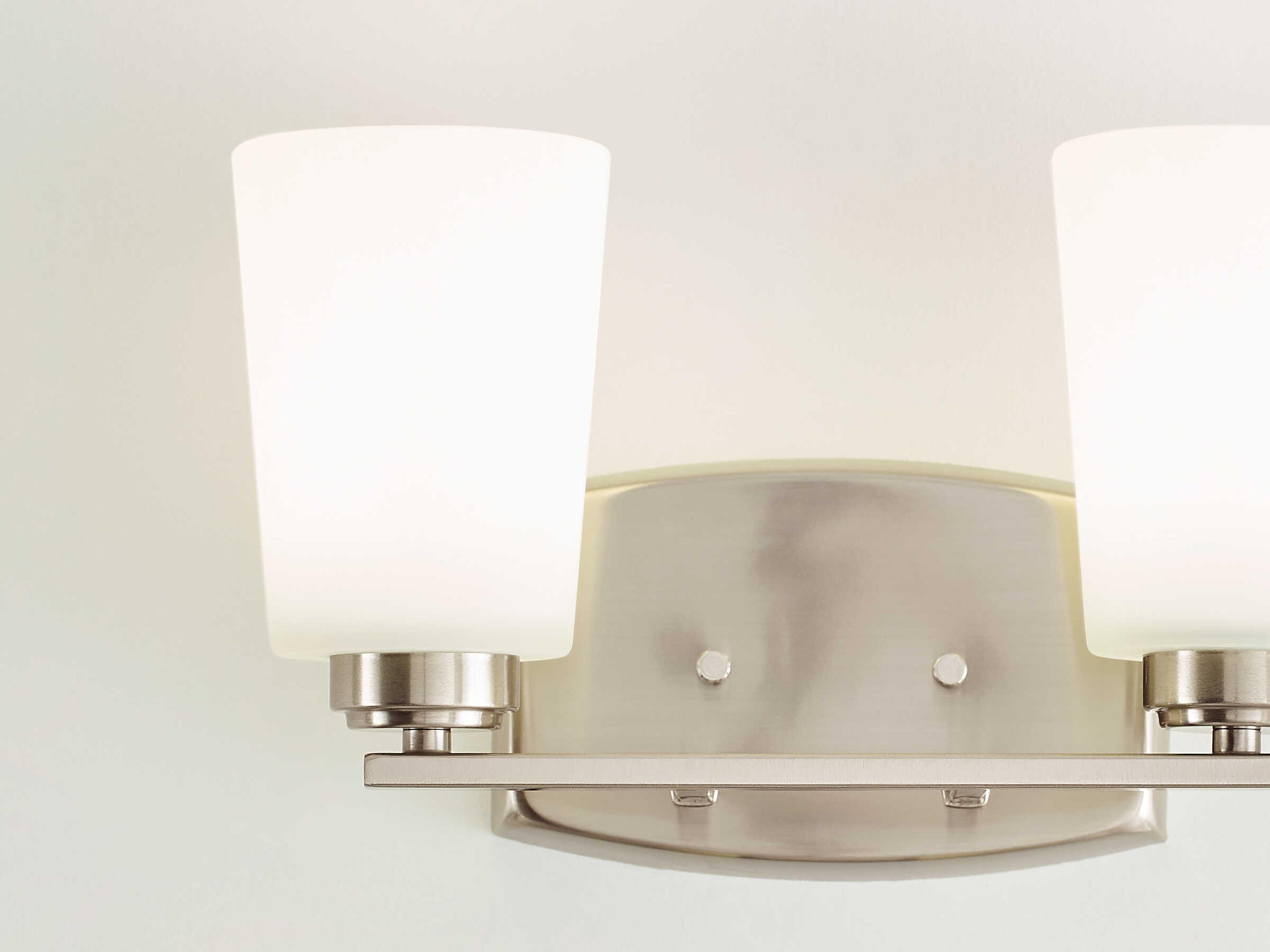 Generation Lighting Franport 2-Light Brushed Nickel Glass Vanity Light