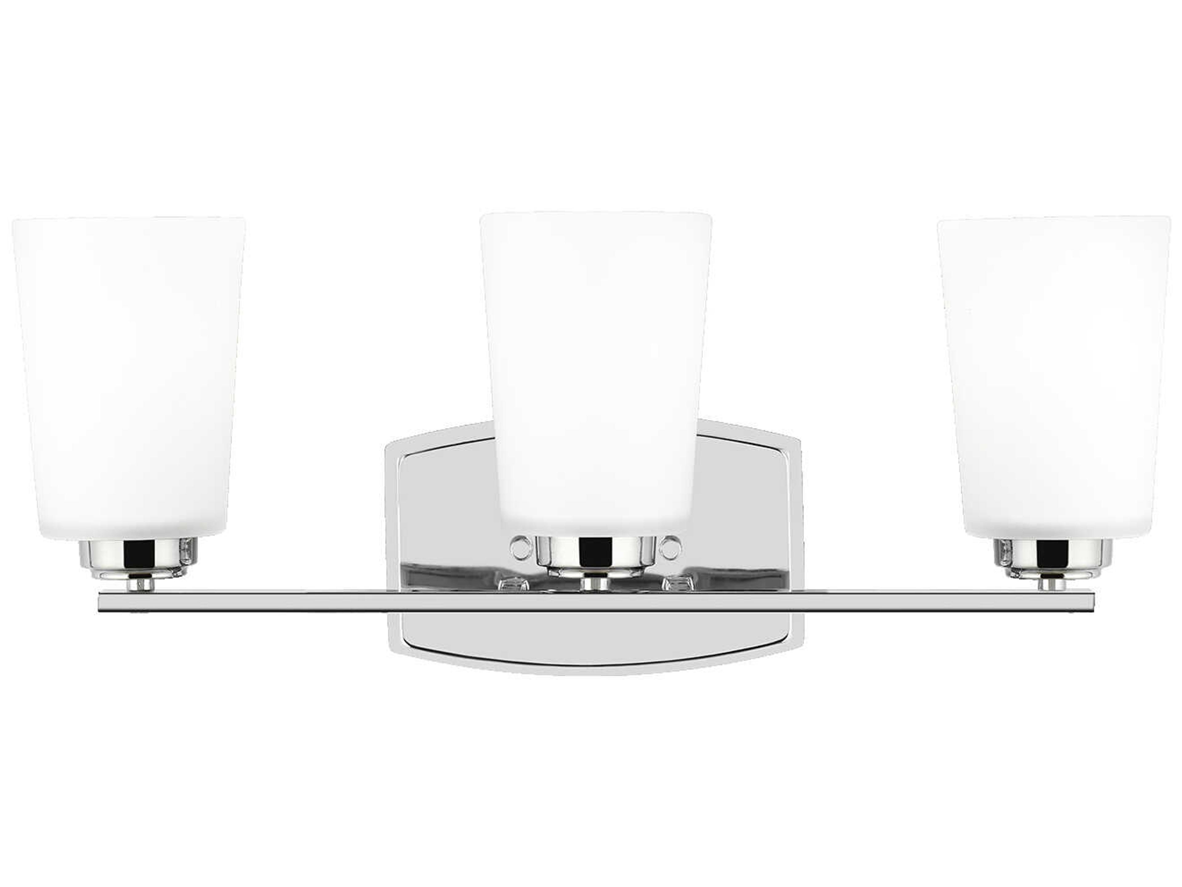 Franport 3-Light Chrome Glass Vanity Light