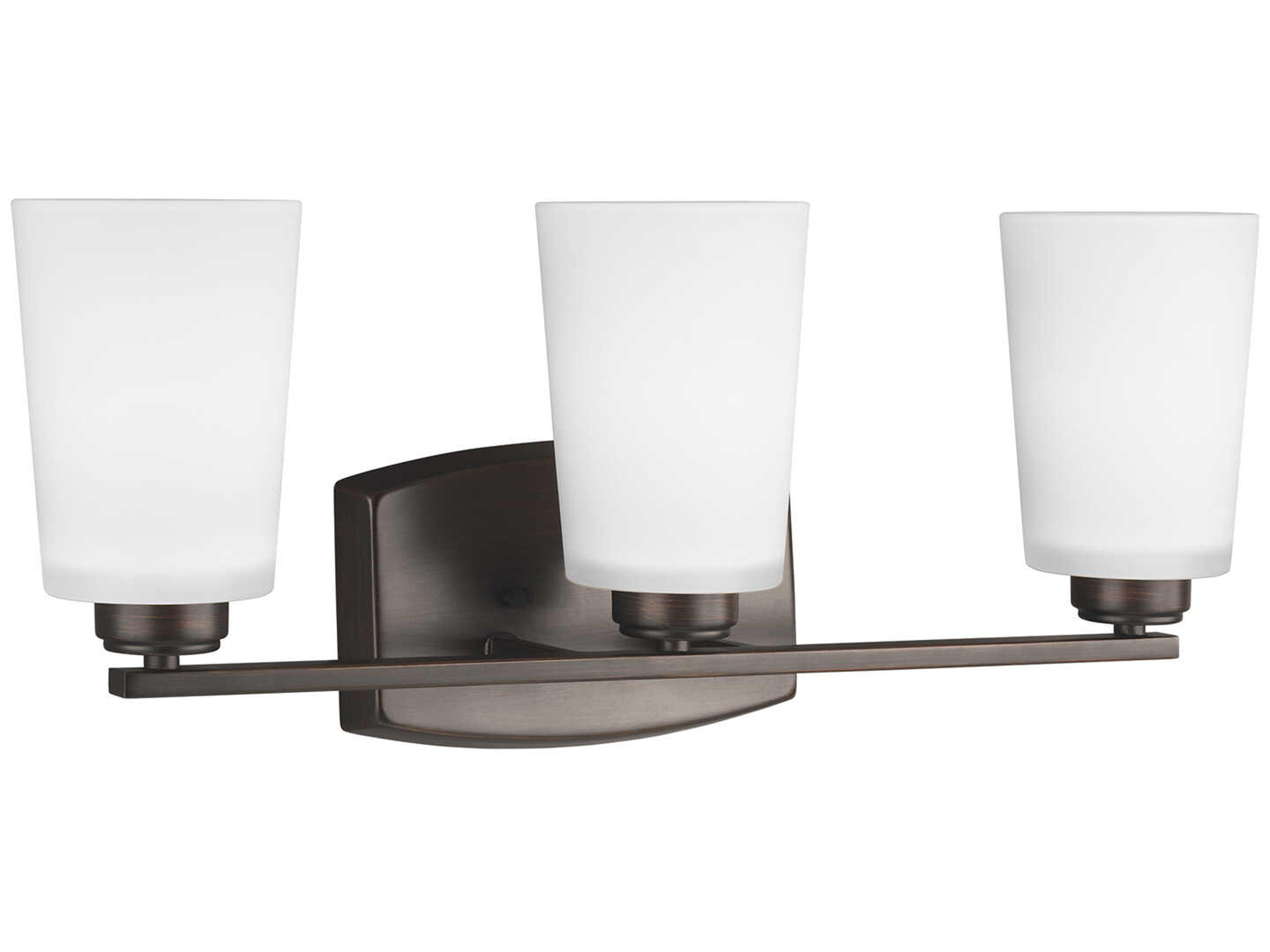 Franport 3-Light Bronze Glass Vanity Light