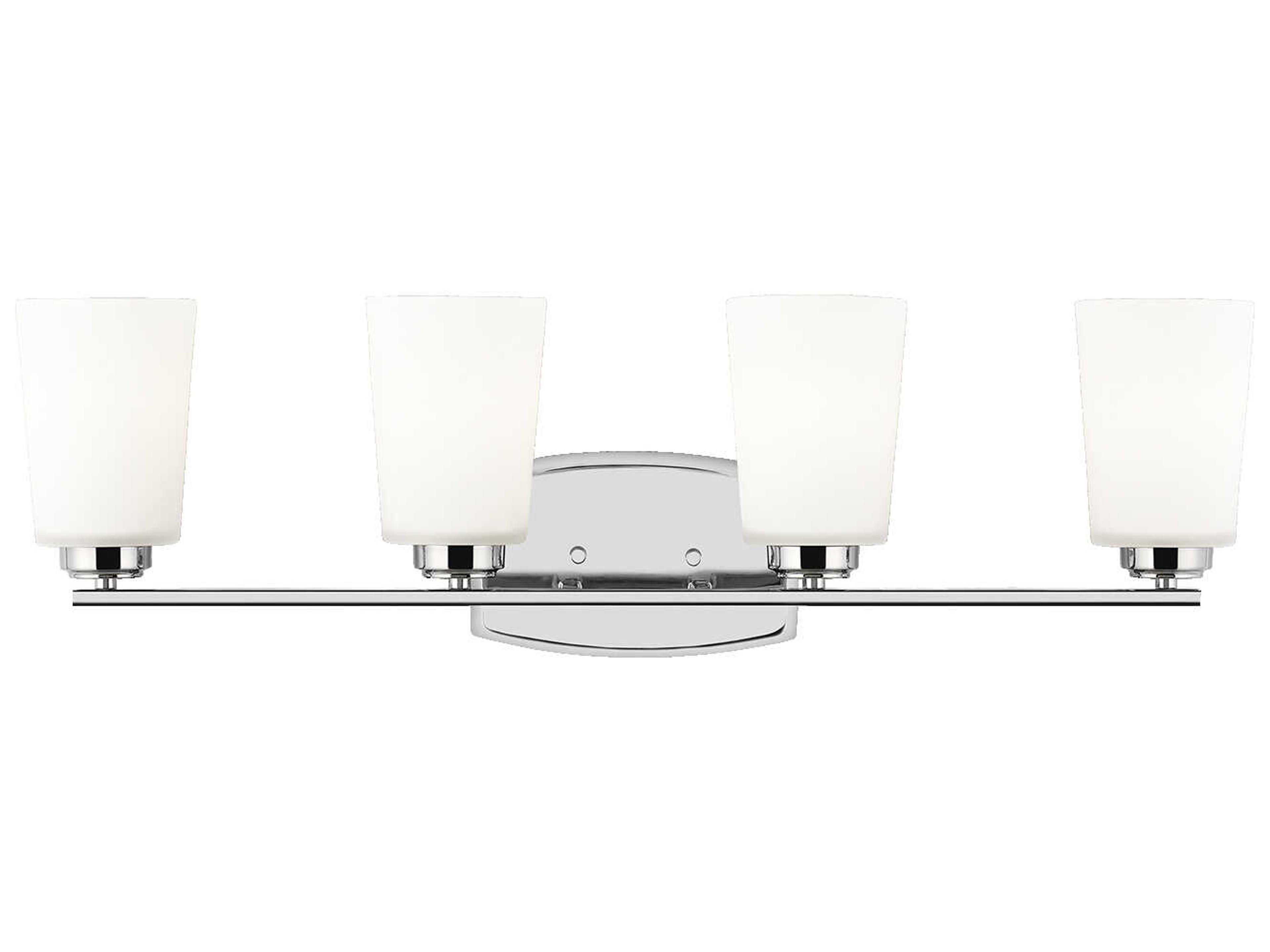 Franport 4-Light Chrome Glass Vanity Light